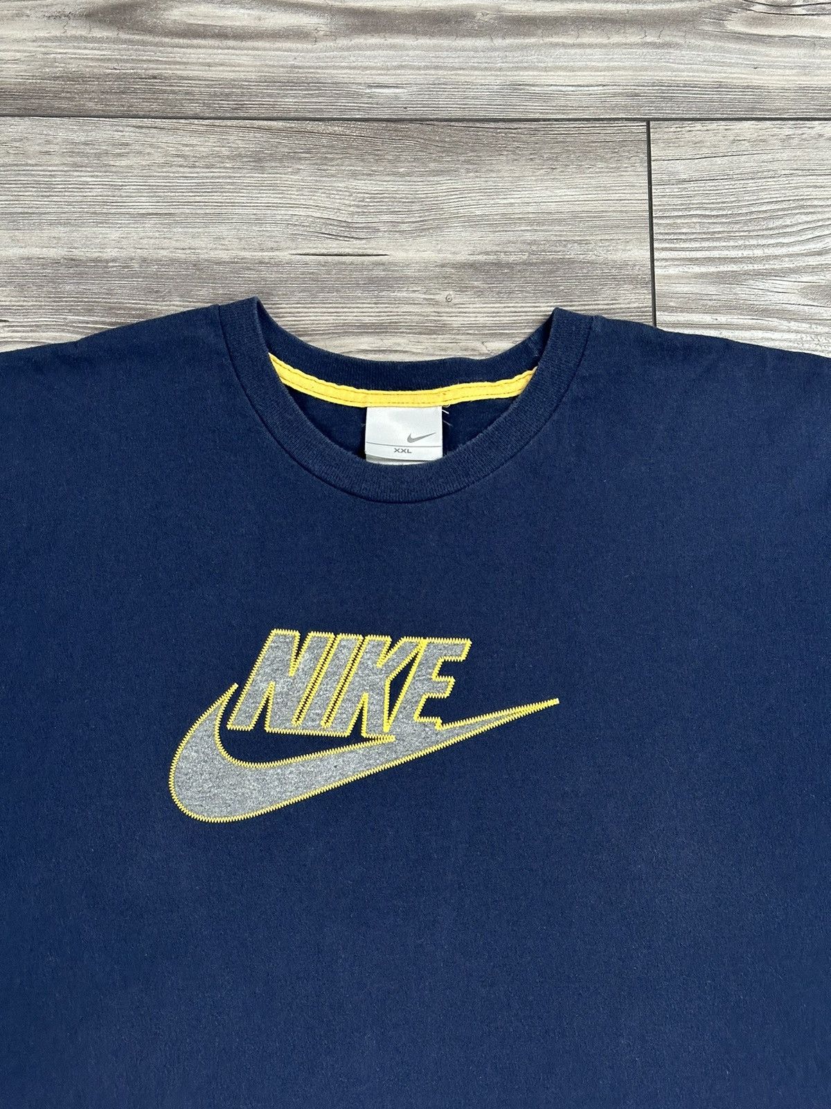 Nike × Vintage Vintage Y2K Nike Contrast Stitch Spell Out T Shirt Size US XXL / EU 58 / 5 - 2 Thumbnail