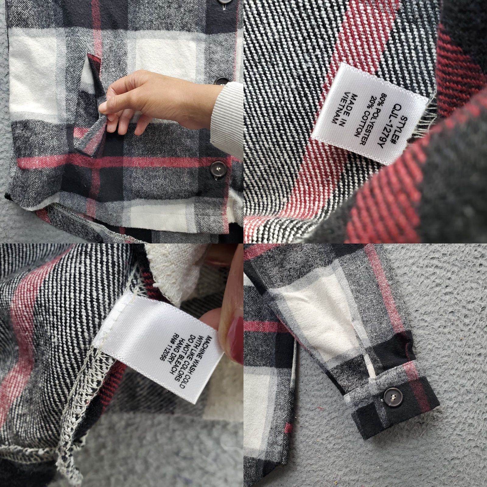 Vintage ZENANA Flannel Shacket Womens Large Multi Plaid Long Sleeve Collared Button Front Size L / US 10 / IT 46 - 8 Thumbnail