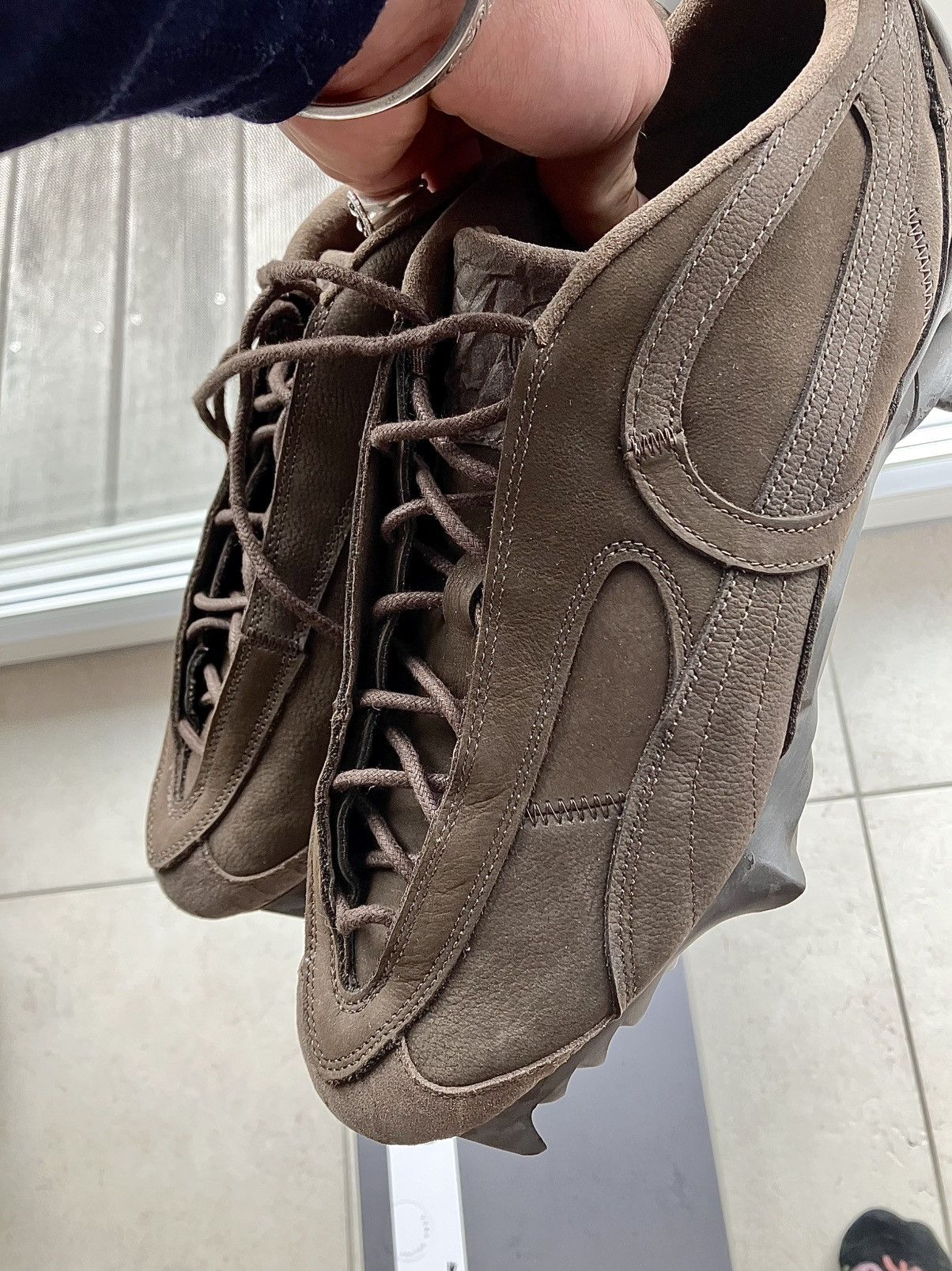 No Faith Studios no/faith studios football sneaker suede brown 