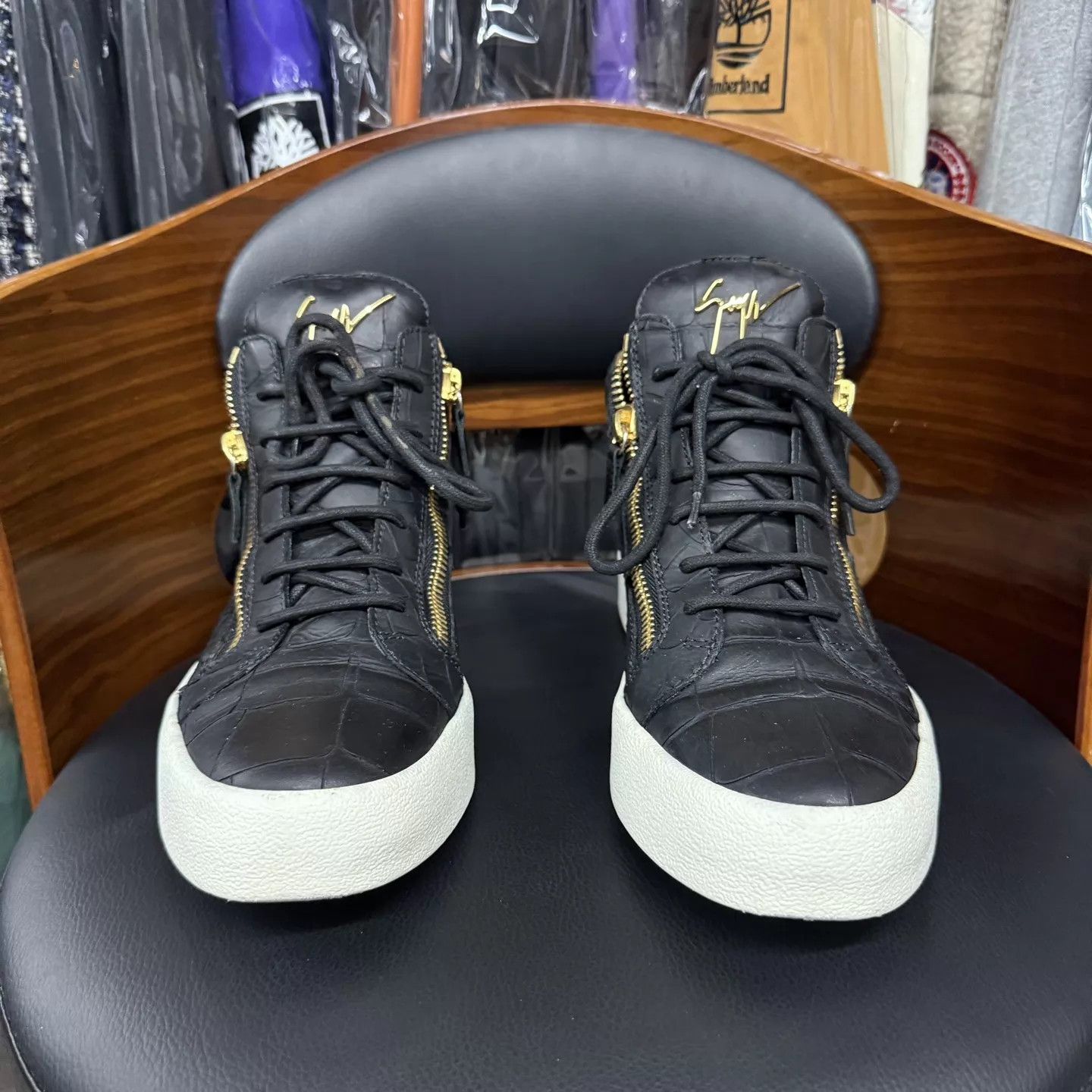 Giuseppe Zanotti GZ Croc Leather Black Casual Shoes 41.5 EU Excellent Size US 8.5 / EU 41-42 - 2 Thumbnail