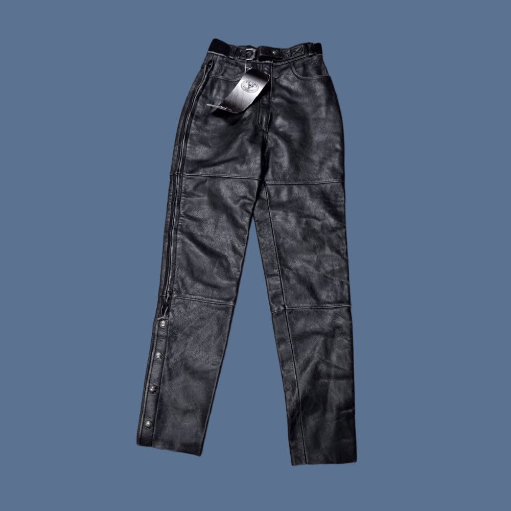 Vintage VINTAGE Victory Leather Motorcycle Biker Pants Womens 6 90s Punk Rock NWT Black Size 28" / US 6 / IT 42 - 1 Thumbnail