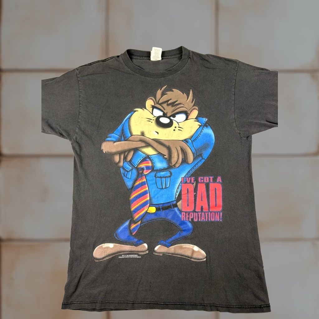 Vintage VINTAGE Looney Tunes Tasmanian Devil Taz T Shirt Dad 90s Black L Men Short Sleeve Crew Neck Cotton Shirt Mens Size US L / EU 52-54 / 3 - 1 Thumbnail