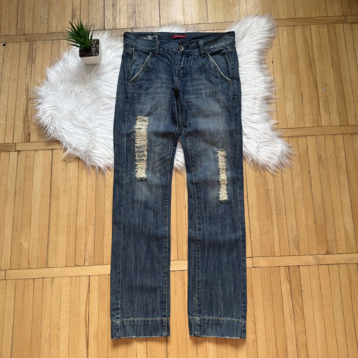 If Six Was Nine 📌Vintage Y2K Monica’s Low Rise Distress Washed Jeans Size 30" / US 8 / IT 44 - 9 Thumbnail