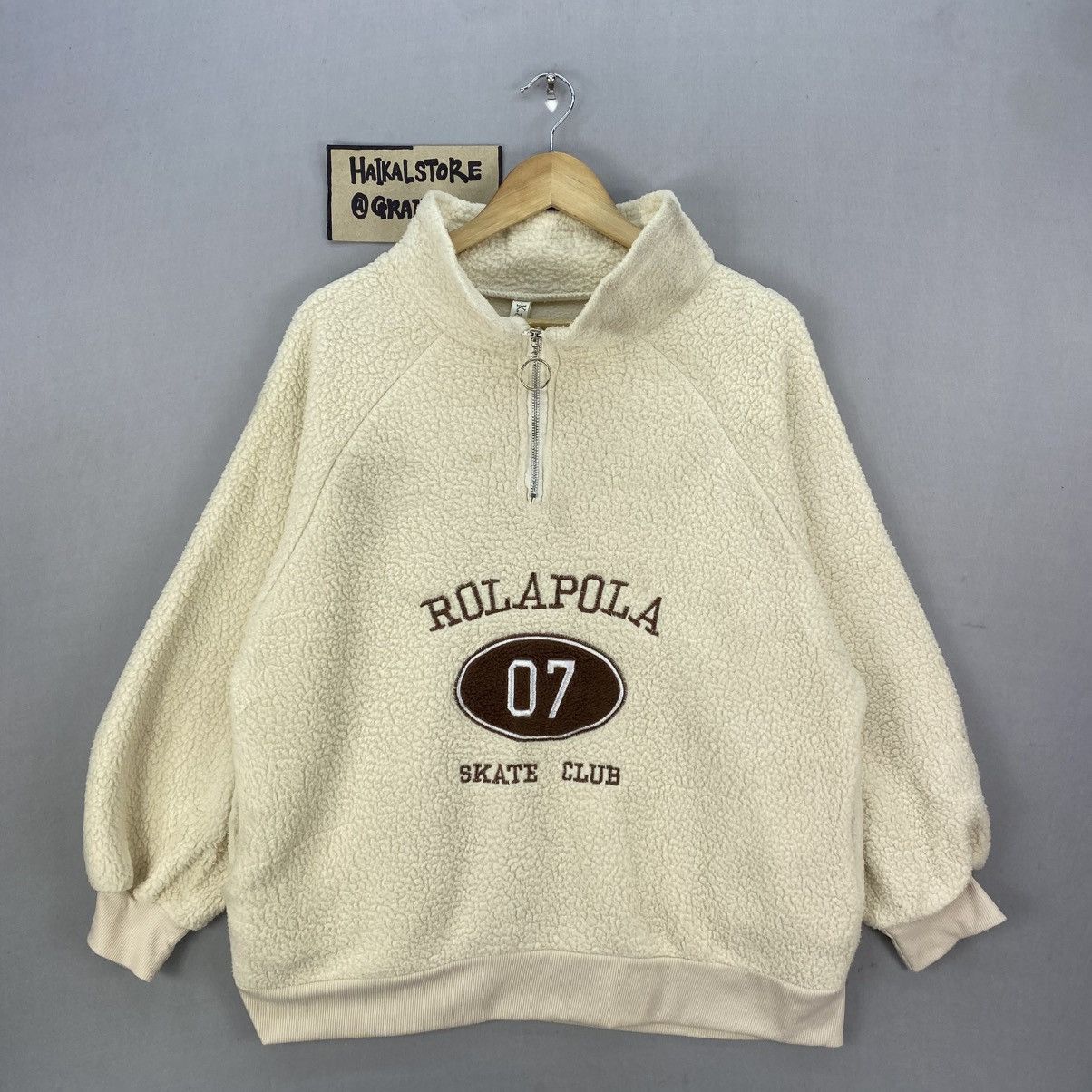 Japanese Brand Kurijyua Rolapola Skate Club Fleece Pullover Vintage Style Size US L / EU 52-54 / 3 - 1 Thumbnail