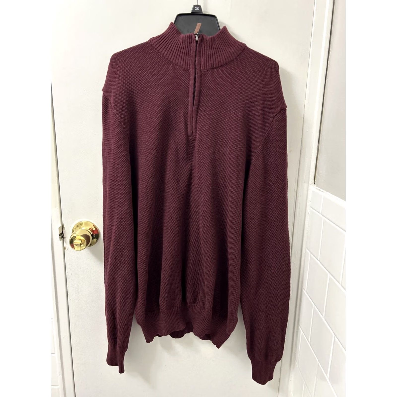 Club Room Club Room Sweater Mens Size M Red 1/4 Zip Pullover Long Sleeve Knit Sweatshirt Casual Winter Fall Teens? No, omit. Size US M / EU 48-50 / 2 - 7 Thumbnail