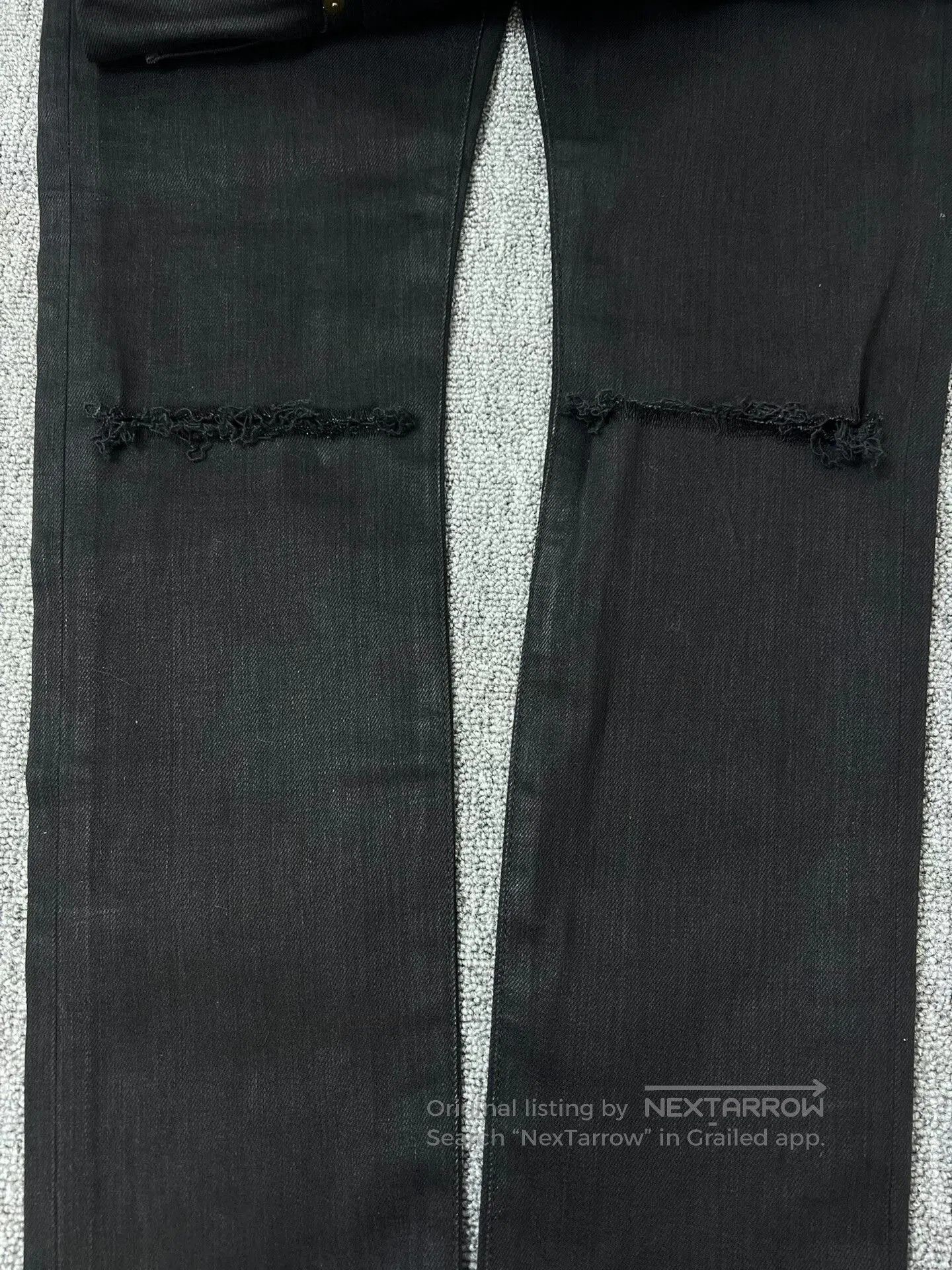 Hedi Slimane Saint Laurent Black Distressed Denim Pants. Size US 28 / EU 44 - 4 Thumbnail