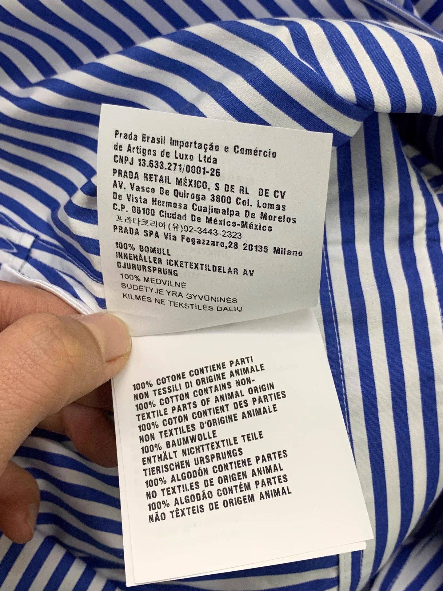 Prada Prada blue & white stripe shirtdress size 36 NWT Size XS / US 0-2 / IT 36-38 - 6 Thumbnail