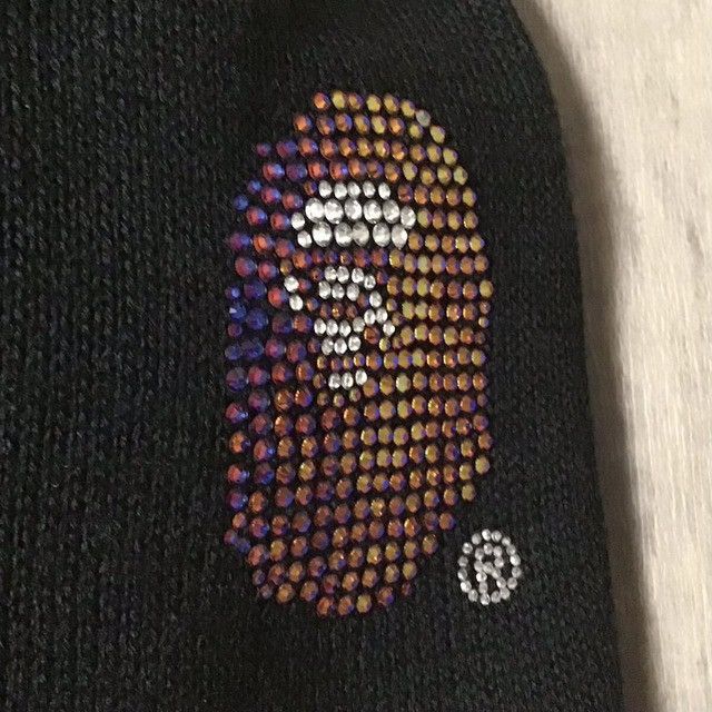 Bape × Nigo × Swarovski BAPE Swarovski APE FACE logo beanie knit cap NIGO Size ONE SIZE - 3 Thumbnail
