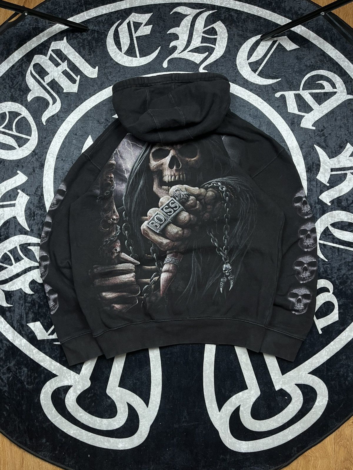 Le Grande Bleu (L.G.B.) Vintage LGB IfSixWasNine Style Skull Boss Spiral Hoodie Size US M / EU 48-50 / 2 - 4 Thumbnail