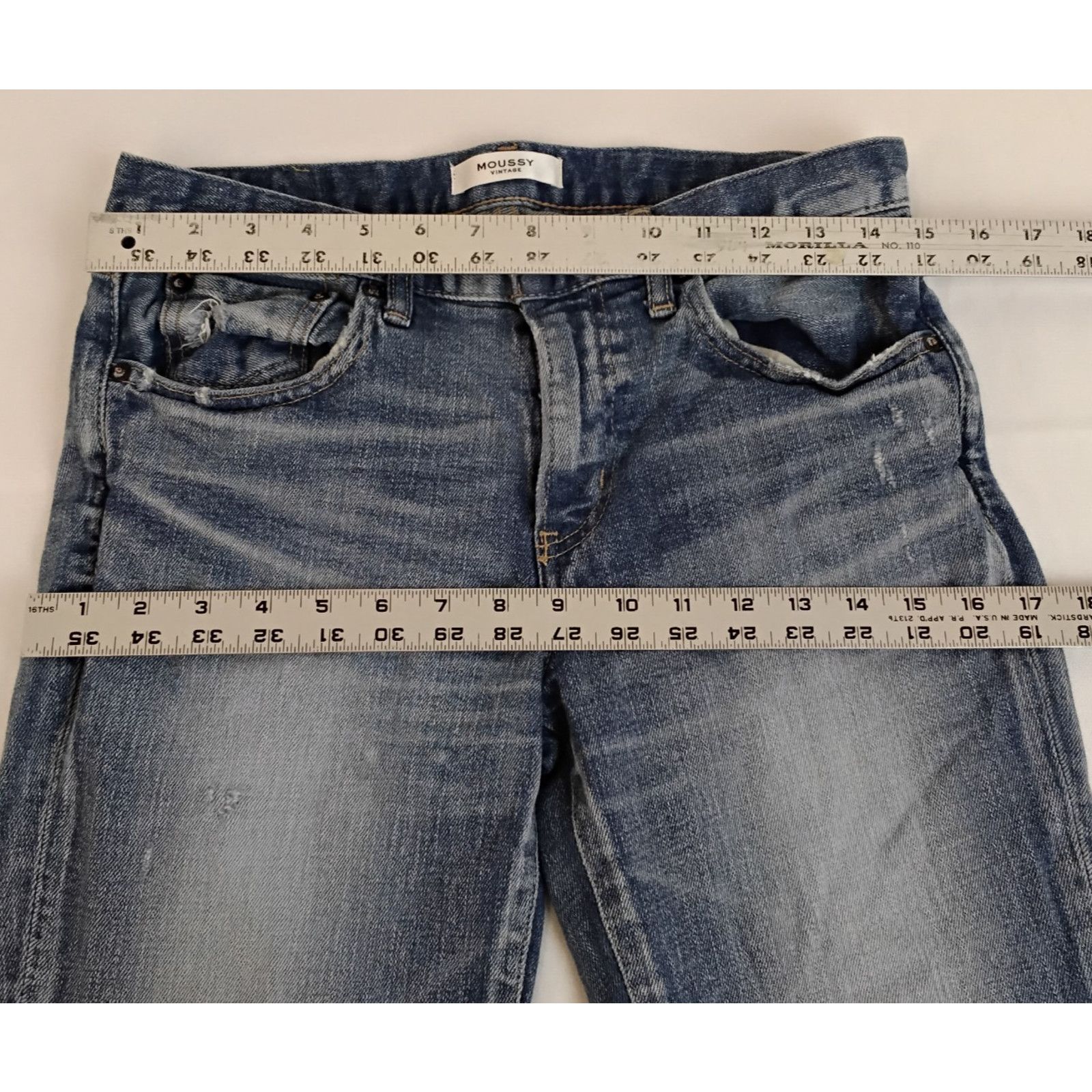 MOUSSY Moussy Vintage Jeans Slim Women's 28" x 27" Light Wash Japan Size 28" / US 6 / IT 42 - 10 Thumbnail