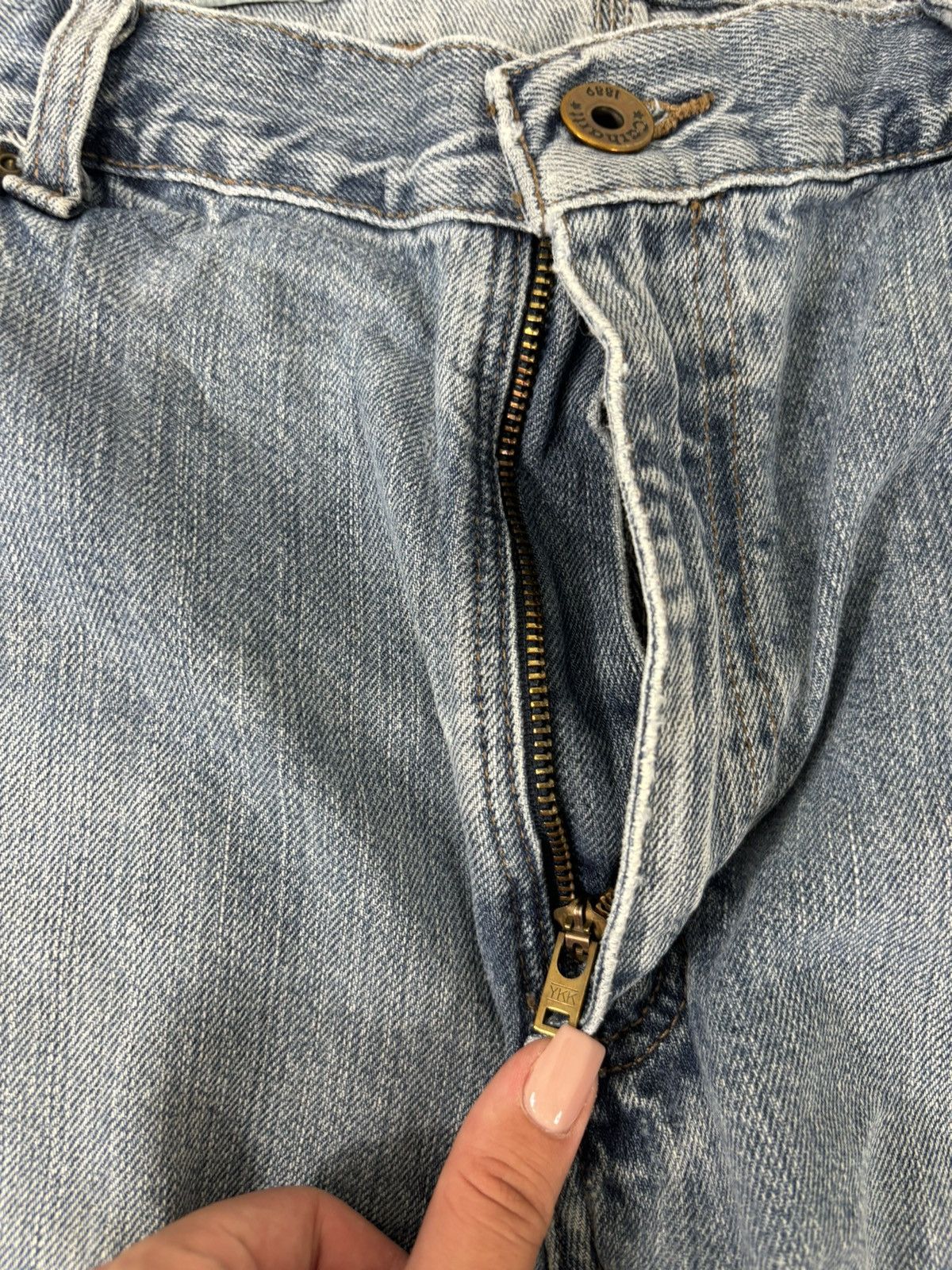 Carhartt Vintage Carhartt Washed Light Blue USA Hype Baggy Jeans Size US 36 / EU 52 - 16 Thumbnail