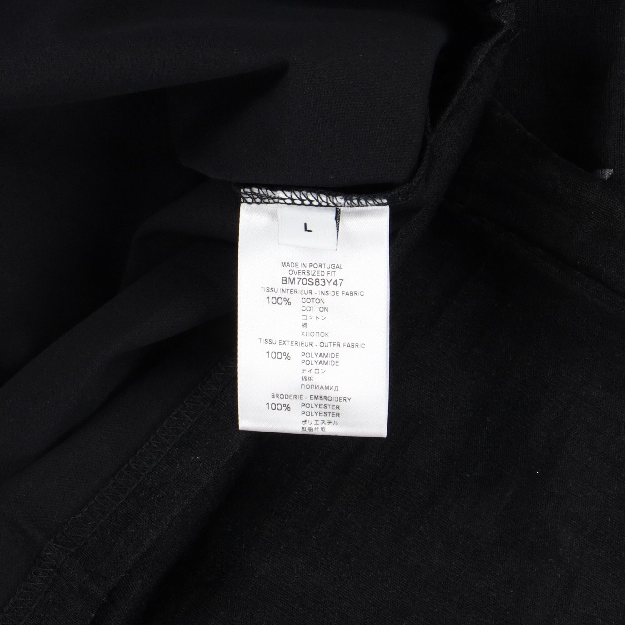 Givenchy Black Embroidered Logo Mesh Overlay Oversized T-Shirt Size US L / EU 52-54 / 3 - 5 Thumbnail