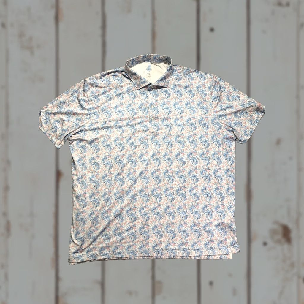 johnnie-O Johnnie-O Featherweight Golf Polo Shirt Mens Size 2XL Blue Floral Size US XXL / EU 58 / 5 - 1 Thumbnail
