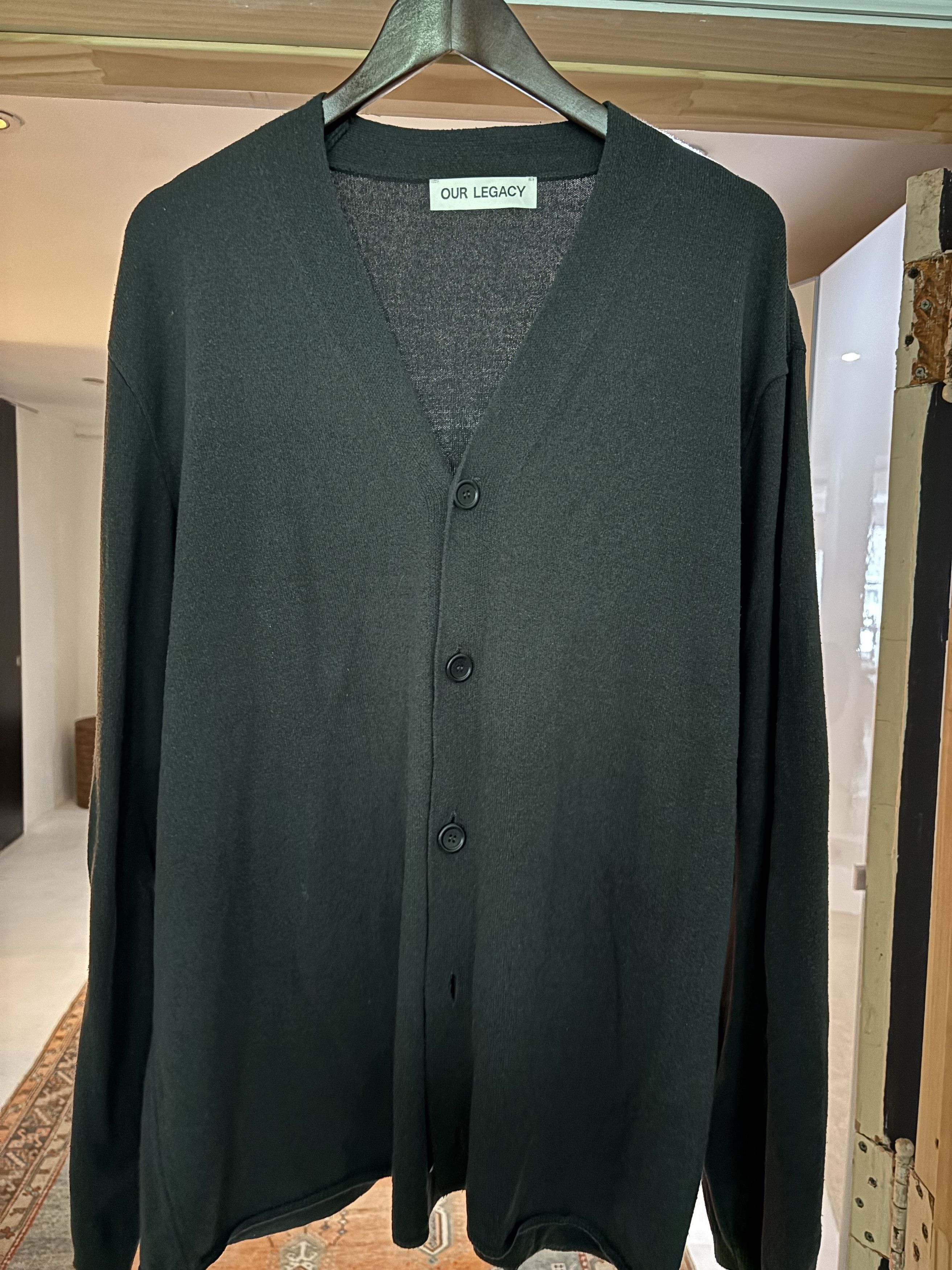 トップス OUR LEGACY KNITTED CARDIGAN Our Legacy - Knitted Cardigan Black Cloudy Cotton
