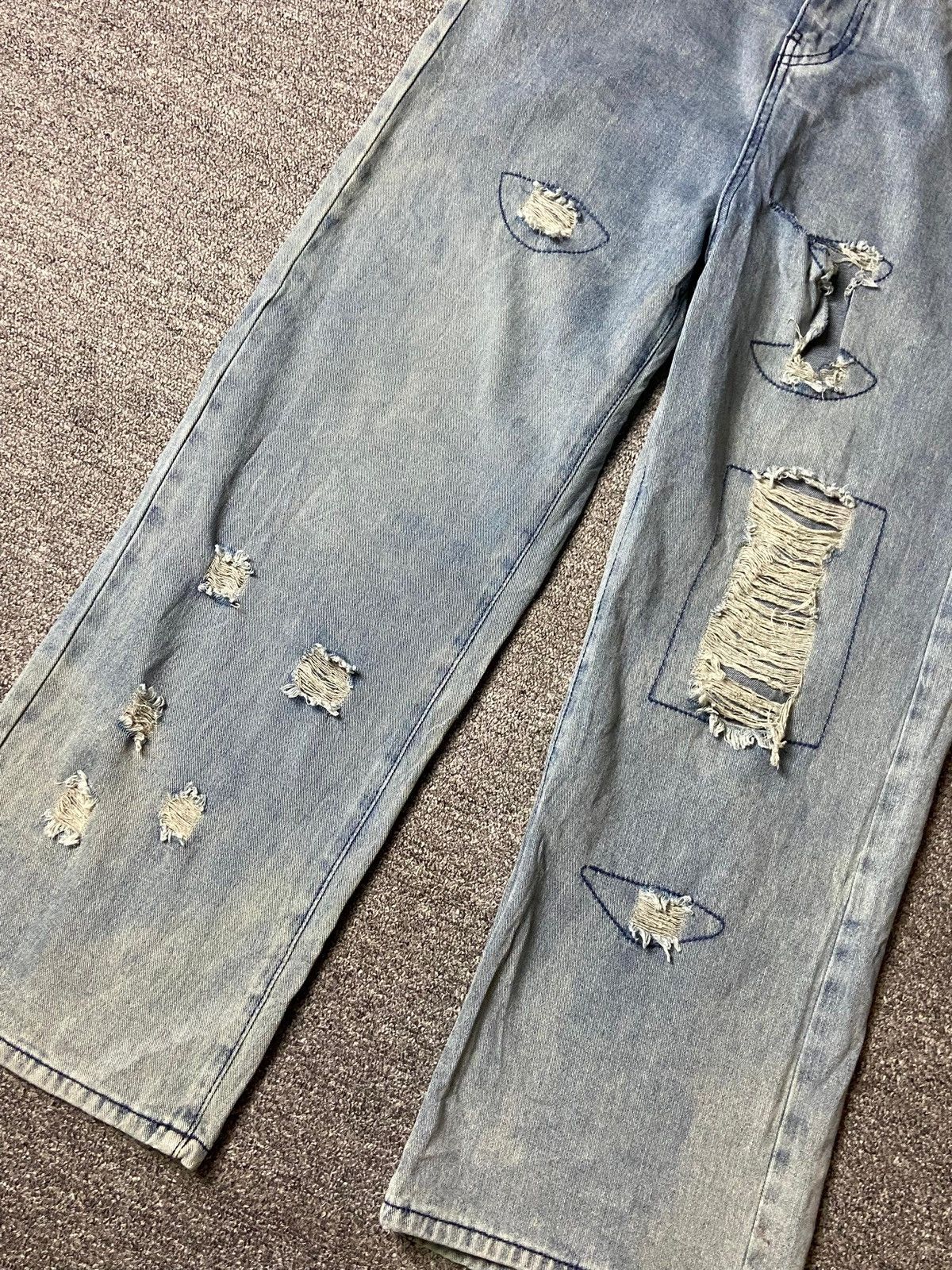 Japanese Brand × Vintage Japanese Brand Baggy Distressed Denim Ripped Jeans (123) Size US 27 - 6 Thumbnail