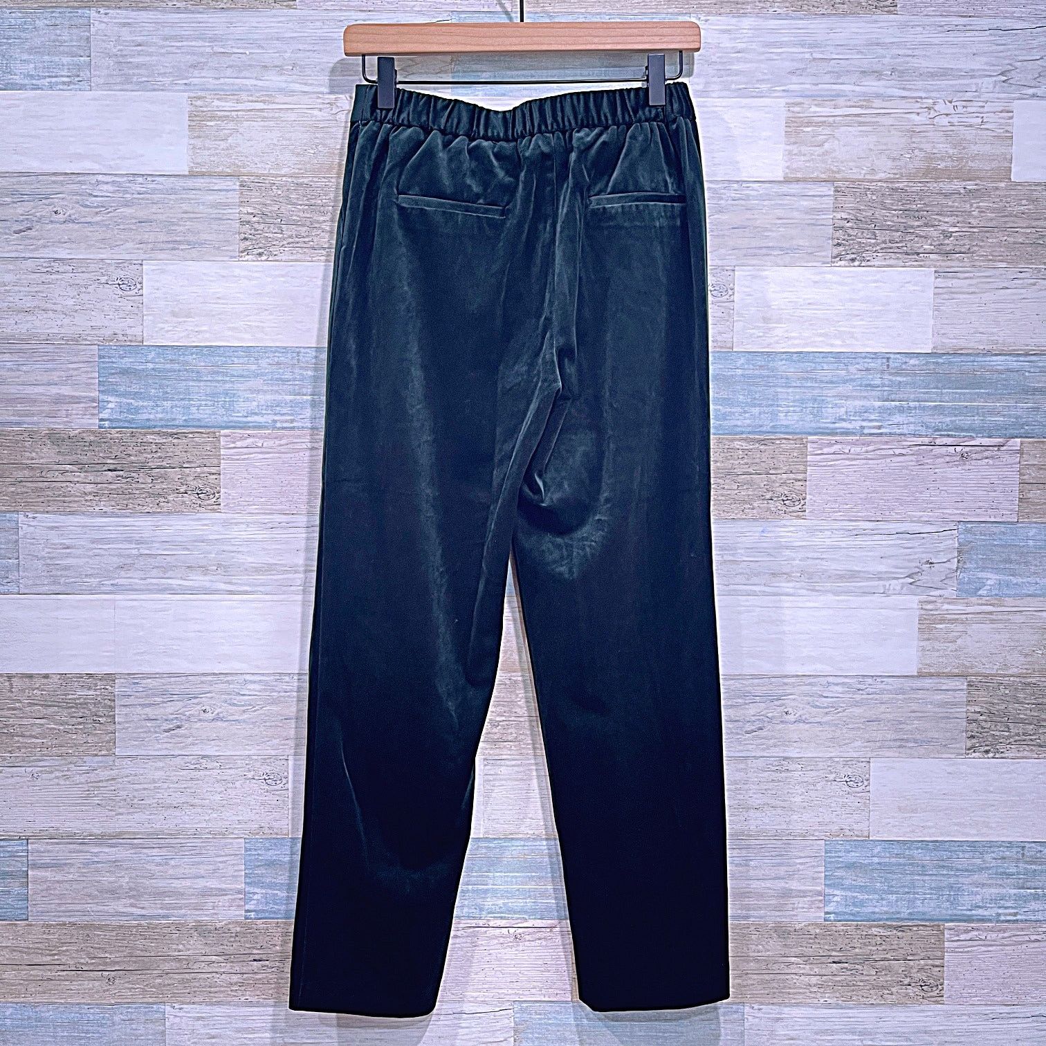 Anthropologie × FRNCH FRNCH PARIS Velvet Pleated Trousers Green Womens Small Size 27" / US 4 / IT 40 - 4 Thumbnail