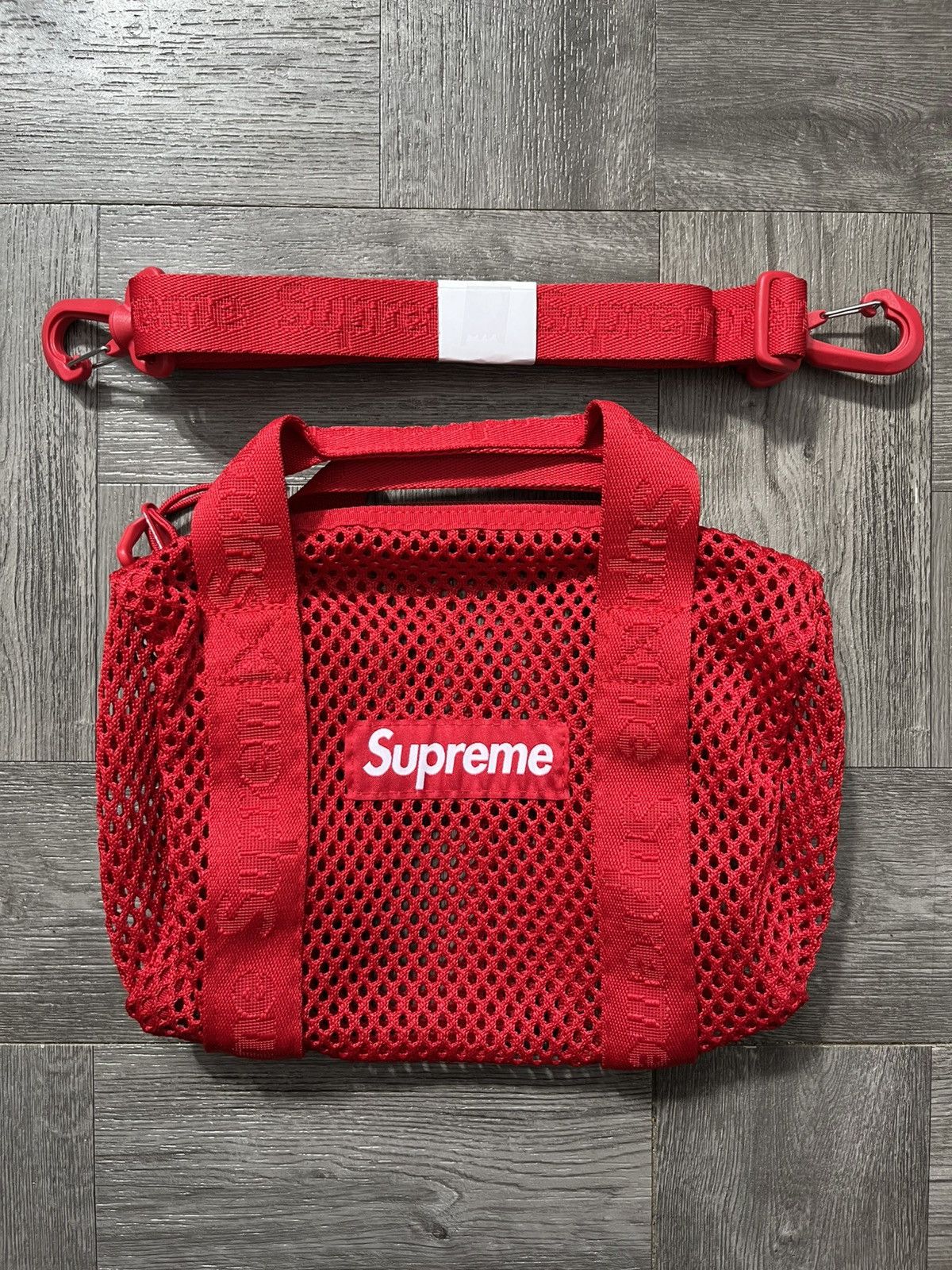 Supreme Mesh Mini Duffle Bag Red, Men's