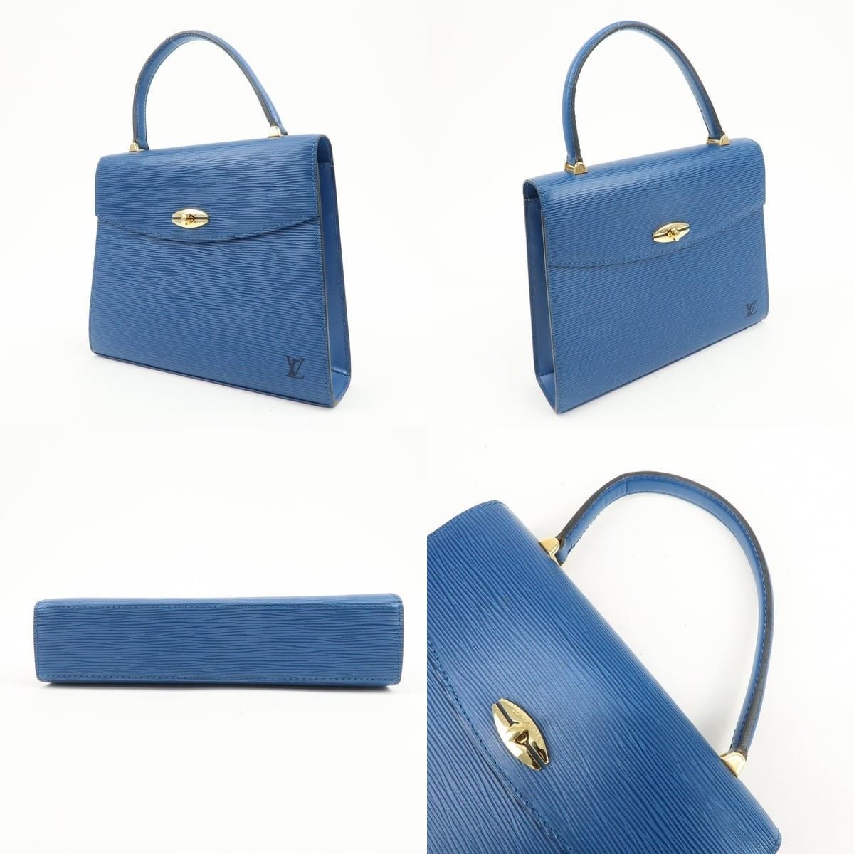 Louis Vuitton Louis Vuitton Epi Malesherbes Top Handle Bag Blue Size ONE SIZE - 3 Thumbnail
