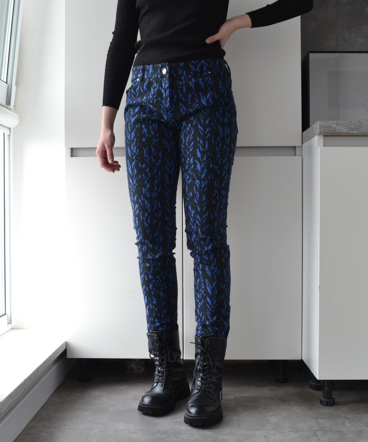 Balenciaga Balenciaga Pants Jeans Black Blue Print Trousers Cotton Size 28" / US 6 / IT 42 - 3 Thumbnail