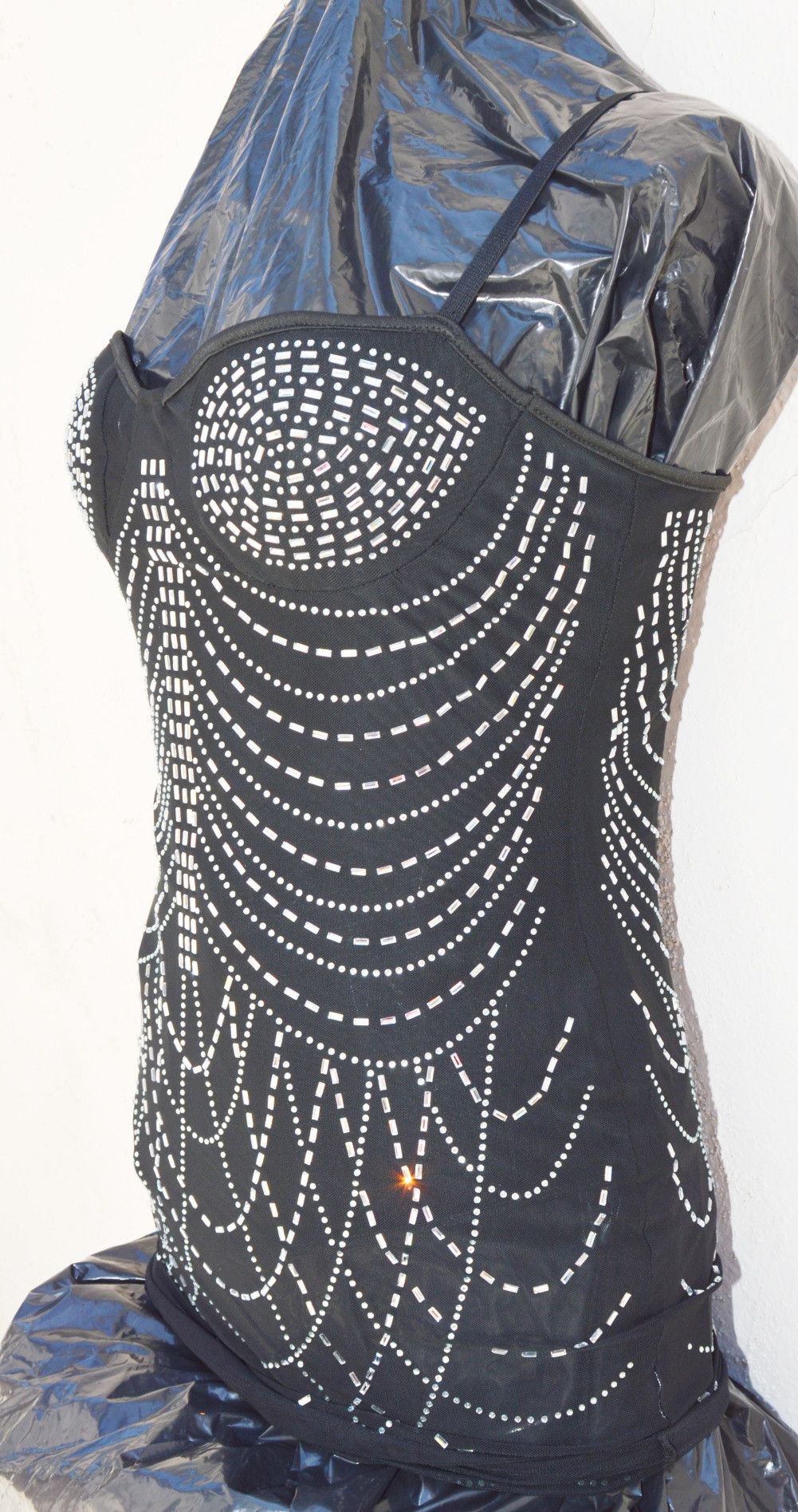 Other MINIDRESS SEQUIN/GLITTER SILVER BLACK STRAPS SUPER STRETCH Size M / US 6-8 / IT 42-44 - 7 Thumbnail