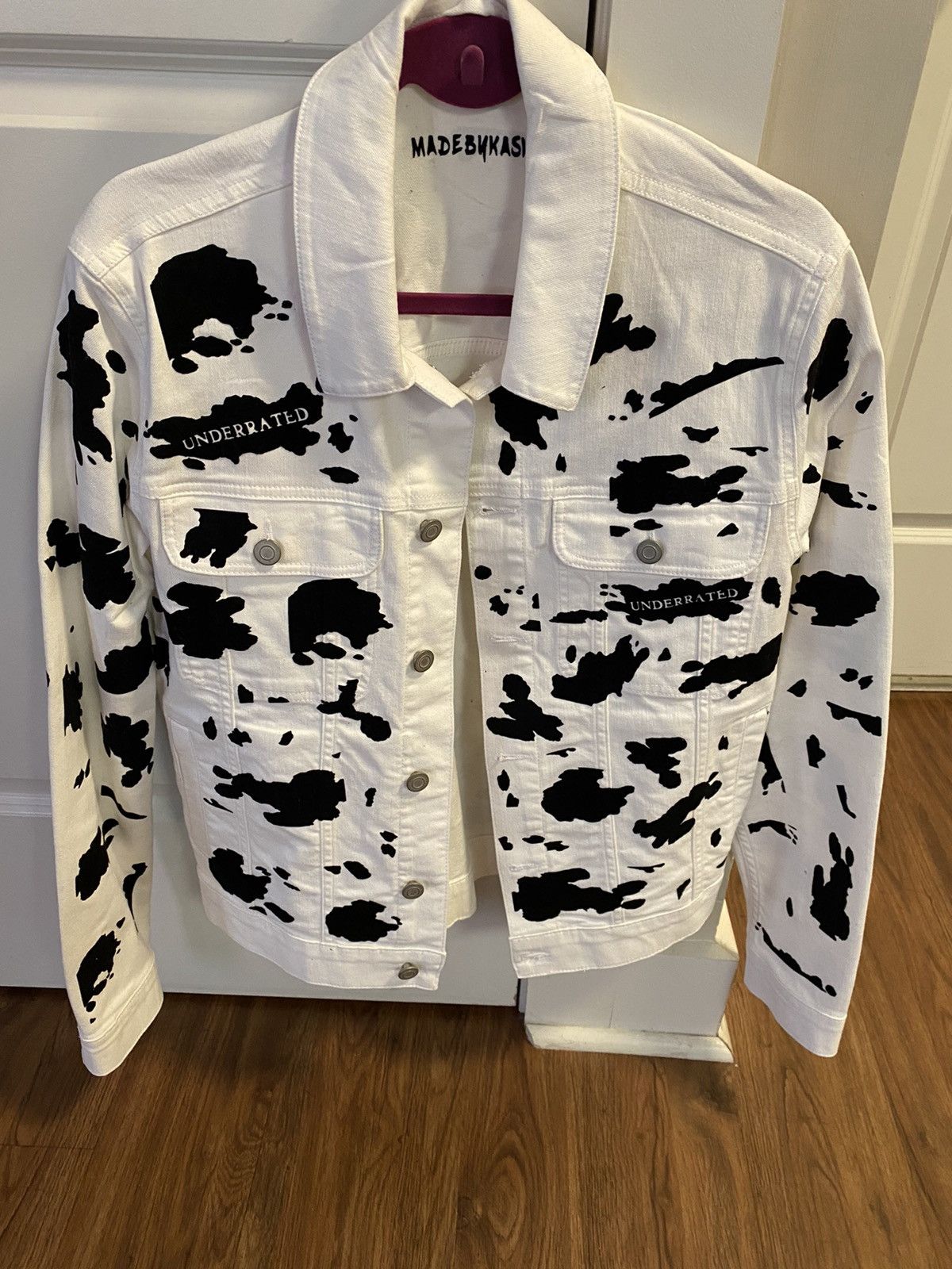 Other WHITE DENIM COW PRINT JACKET Size US M / EU 48-50 / 2 - 12 Thumbnail