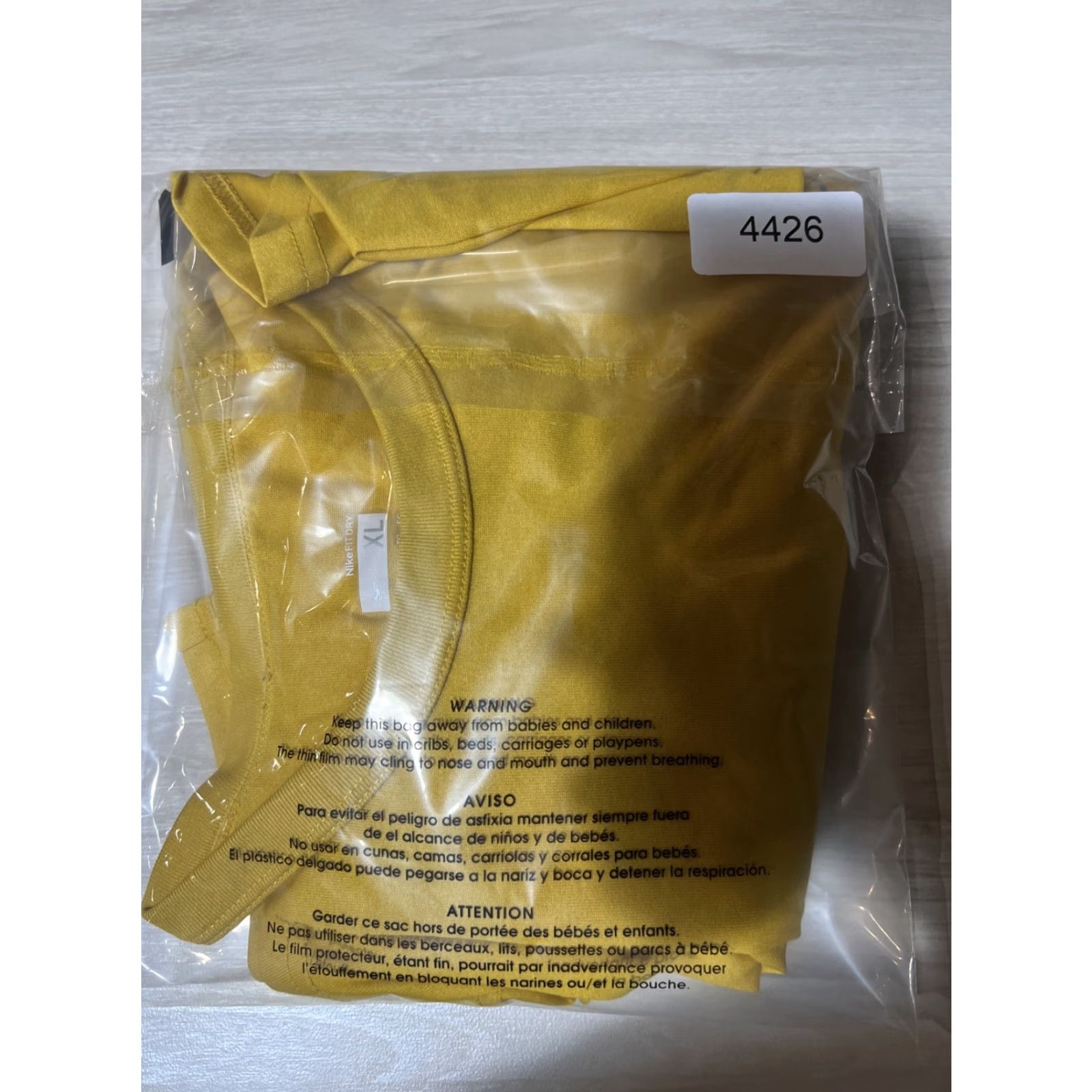 Nike Nike T-Shirt Men XL Yellow Short Sleeve Crew Neck Embroidered Swoosh Fit Dry Athletic Logo Shirt Sports Classic All Seasons Size US XL / EU 56 / 4 - 4 Thumbnail