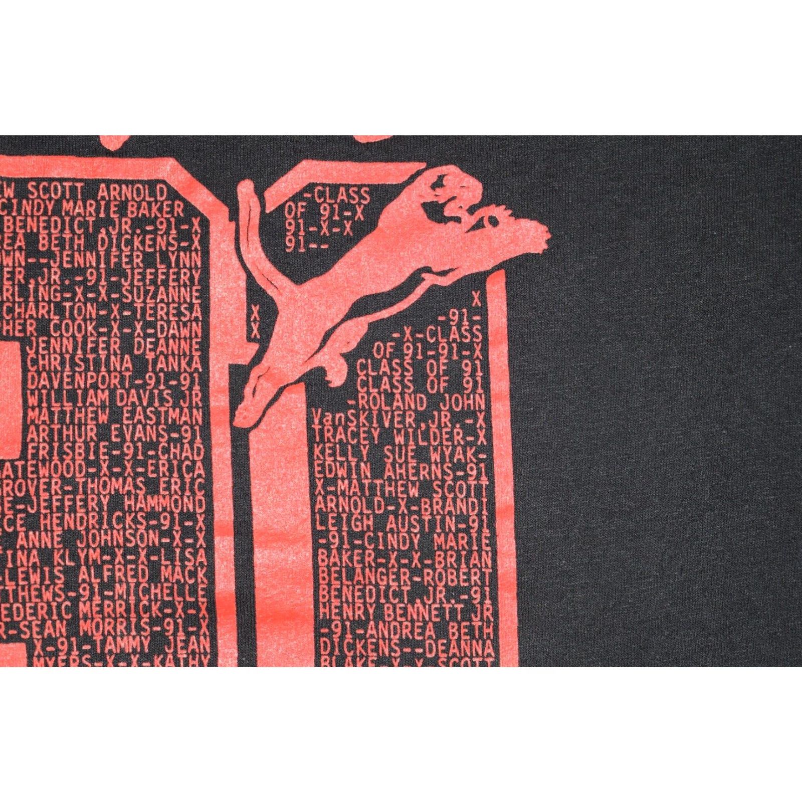 TEE JAYS VINTAGE TEE JAYS '91 PANTHERS GRADUATE T-SHIRT BLACK XL RETRO 90s MENS Size US XL / EU 56 / 4 - 5 Thumbnail