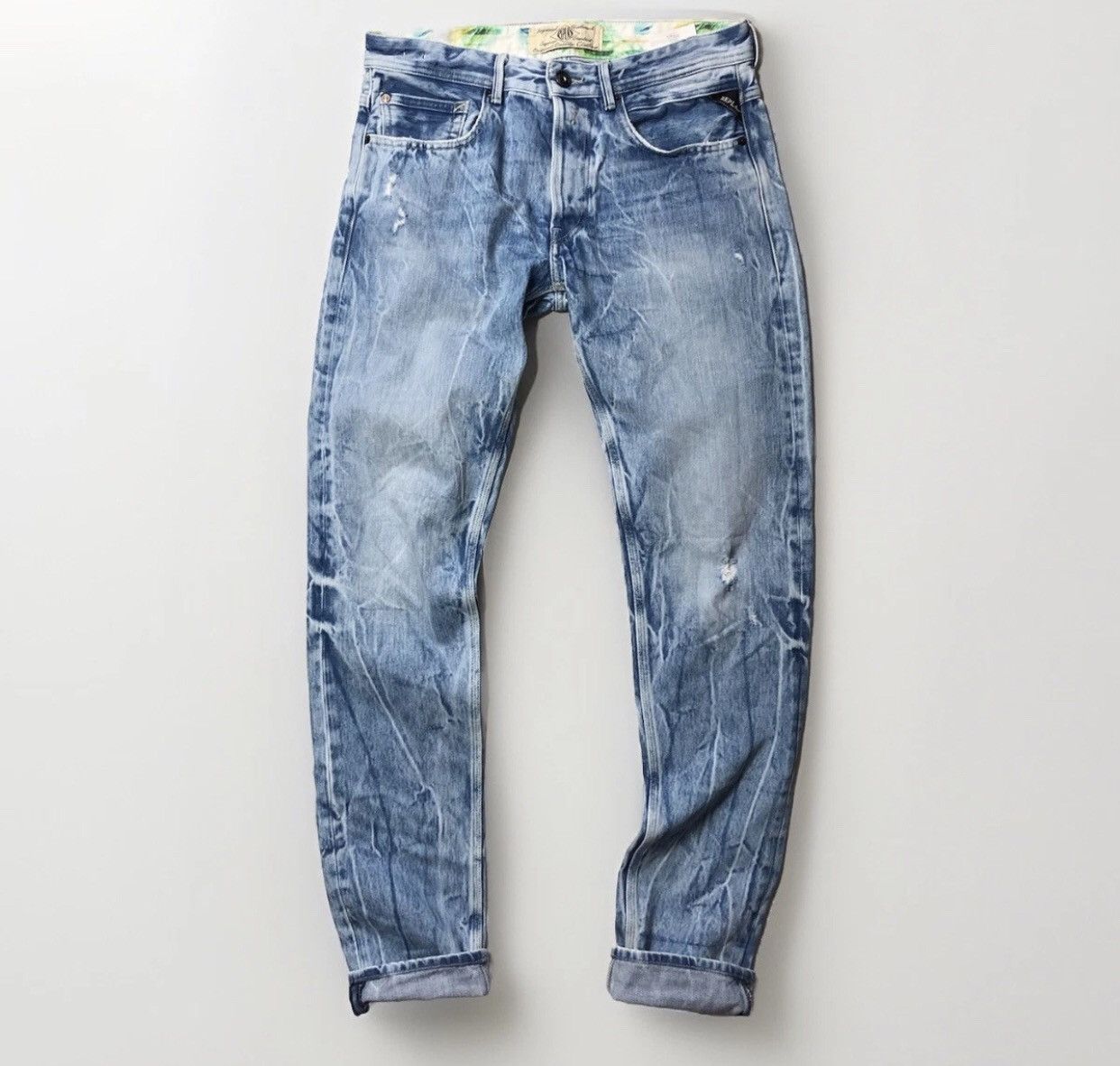 Replay Replay Hawaiian Recycle Jeans W32 L34 Distressed Light Wash Size US 32 / EU 48 - 5 Thumbnail