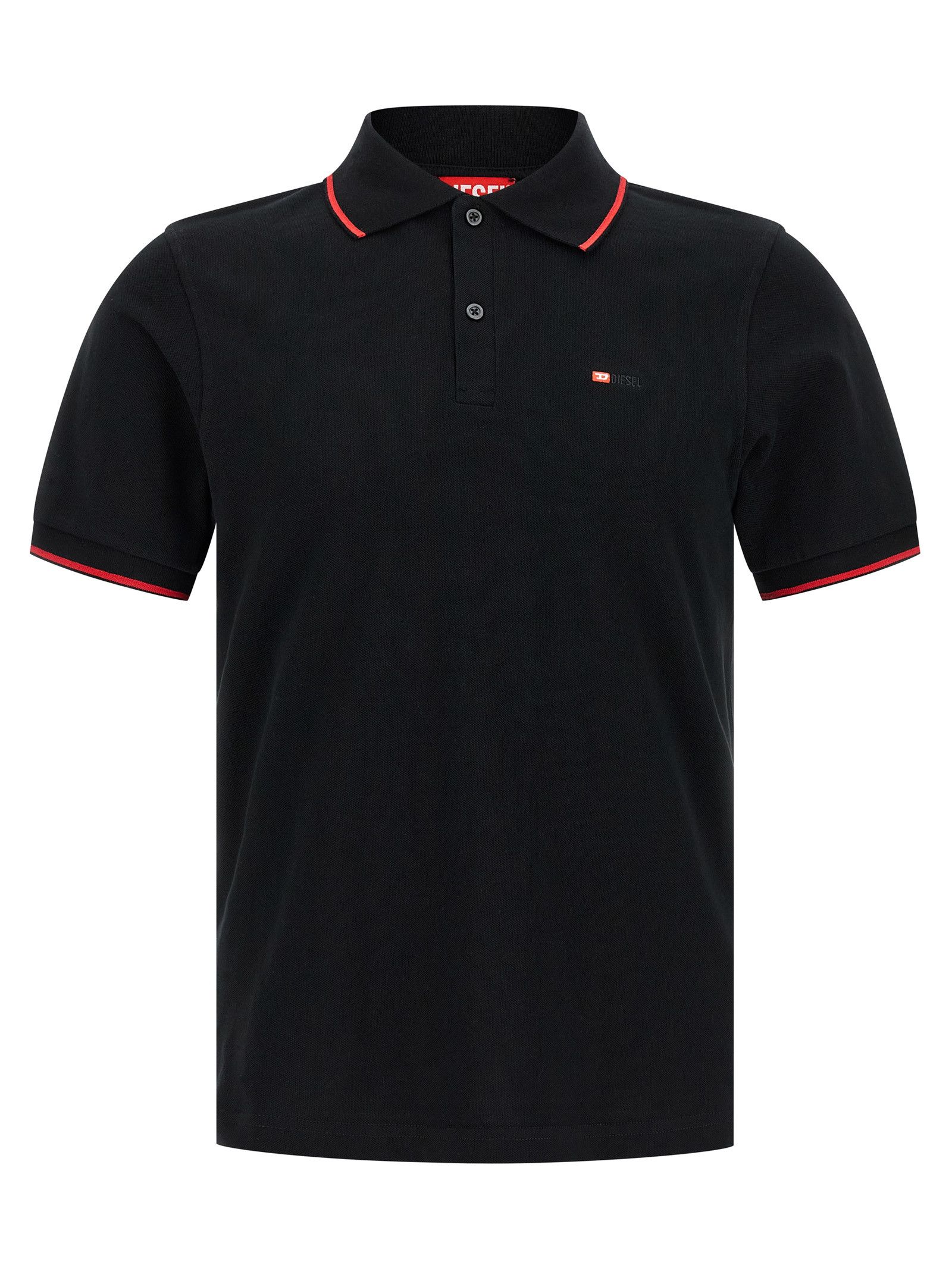 Prada Black Triangle Logo Polo Shirt.