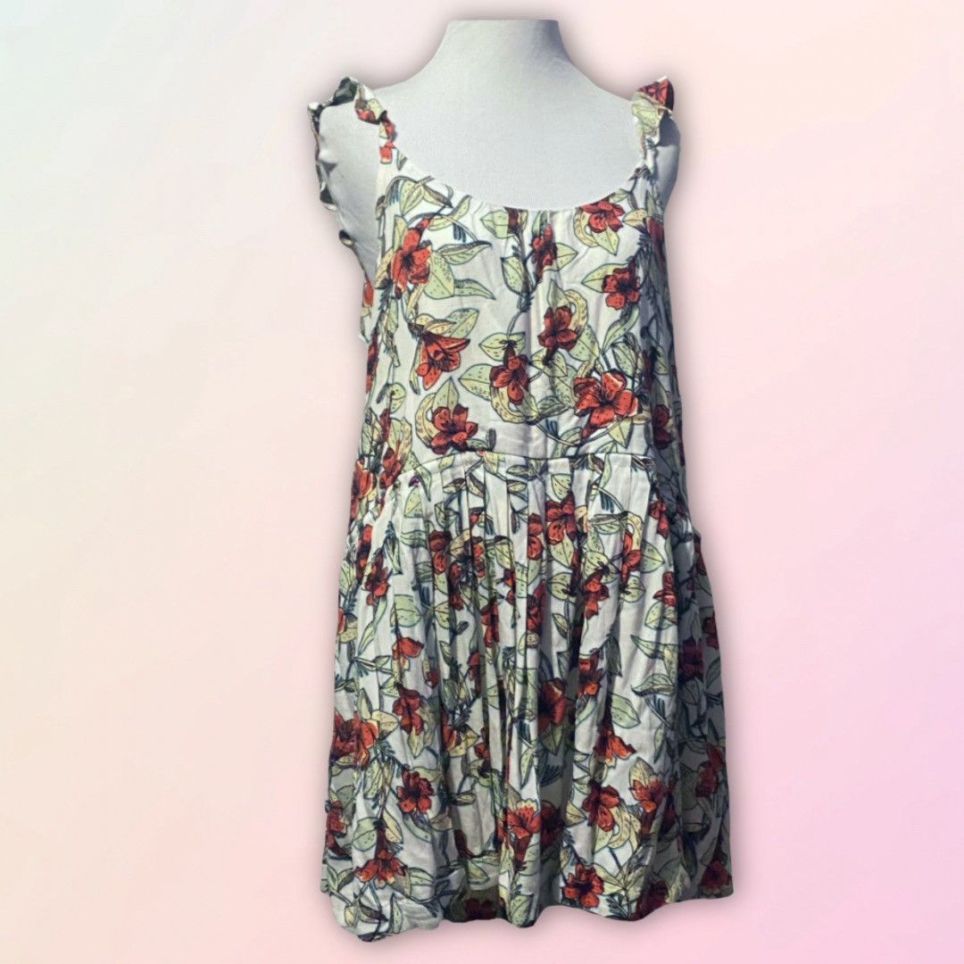 Free People Free People, Flowy, Floral, Ruffled Oversized Mini Sundress Size S / US 4 / IT 40 - 2 Thumbnail