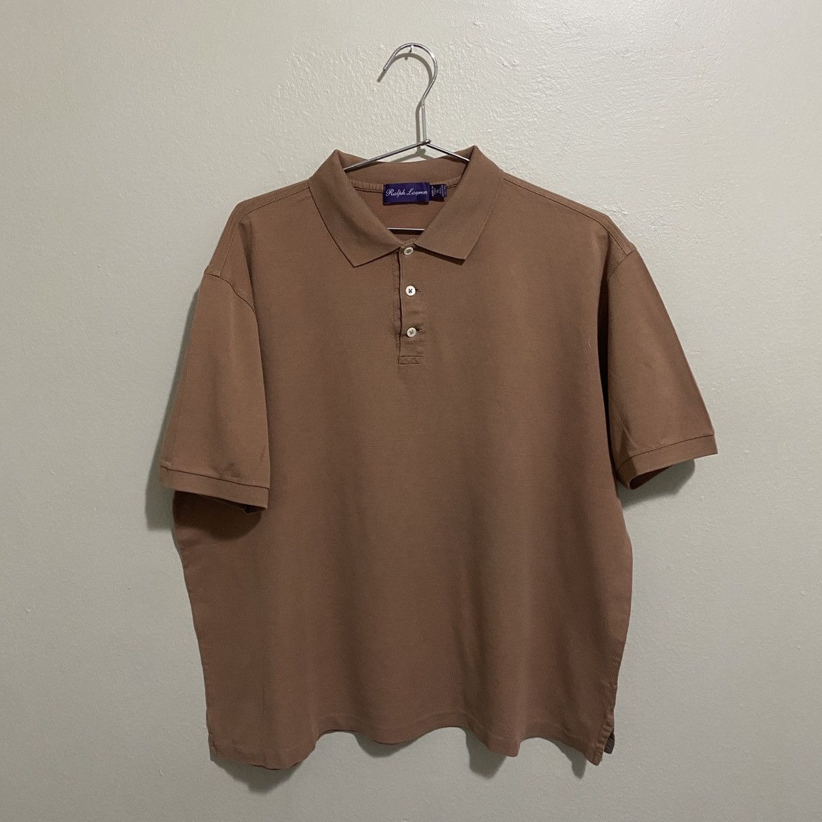 image of Ralph Lauren Purple Label Ralph Laurent Purple Label Polo Shirt in Tan, Men's (Size XL)