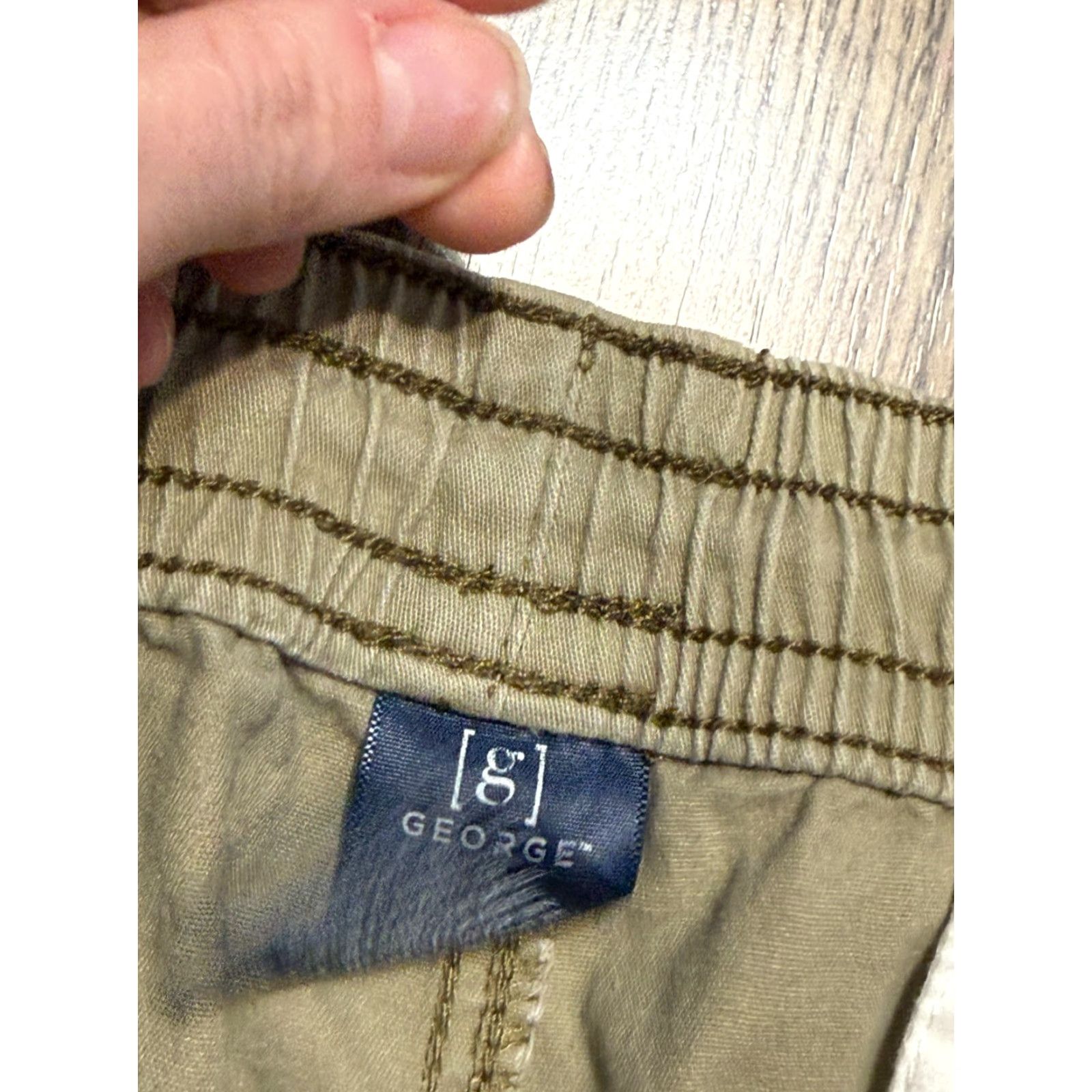George George Pants Male XL Brown Pull On Khaki Tie Waist Pockets Regular Inseam 27in Khakis Size US 36 / EU 52 - 6 Thumbnail