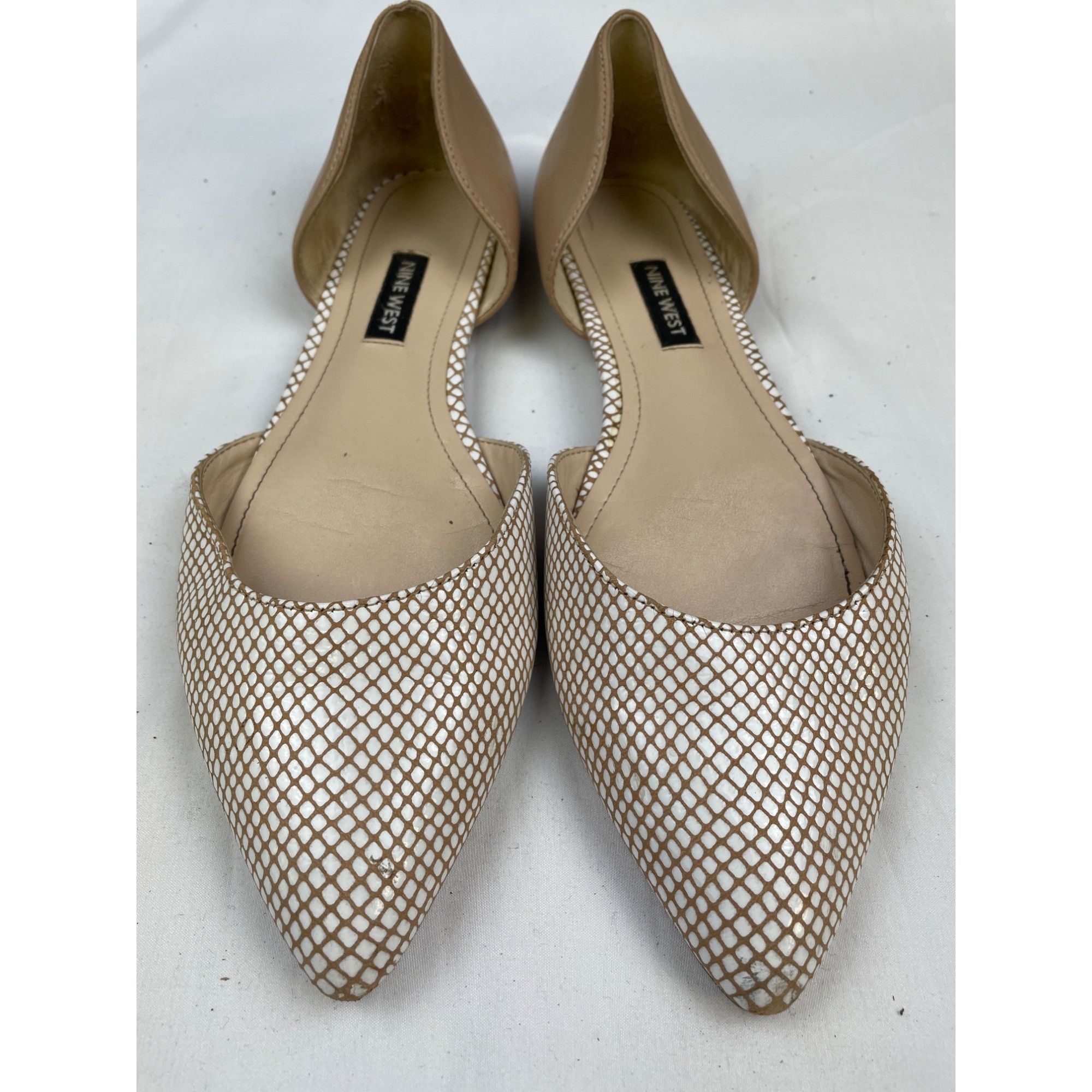 Nine West Nine West Women's Starship Leather Tan Point Toe Flats/Shoes Size US 7.5 / IT 37.5 - 1 Thumbnail