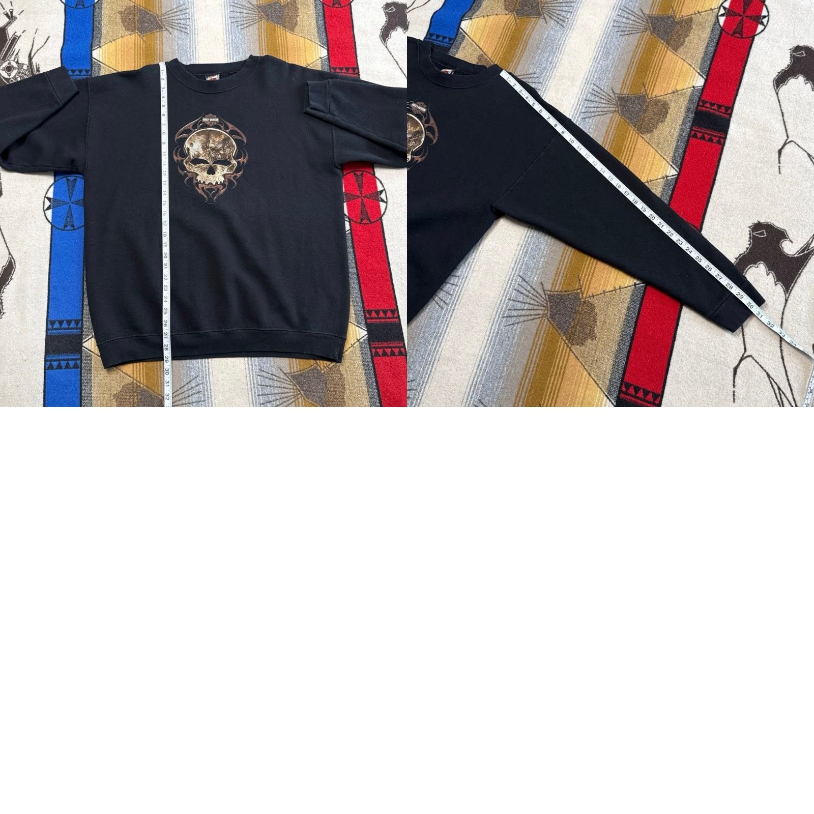Harley Davidson VINTAGE Harley Davidson Skull Crewneck Sweatshirt Men XL Biker 90s Y2k Sweatshirt Crew Neck Long Sleeve Black Size US XL / EU 56 / 4 - 8 Thumbnail