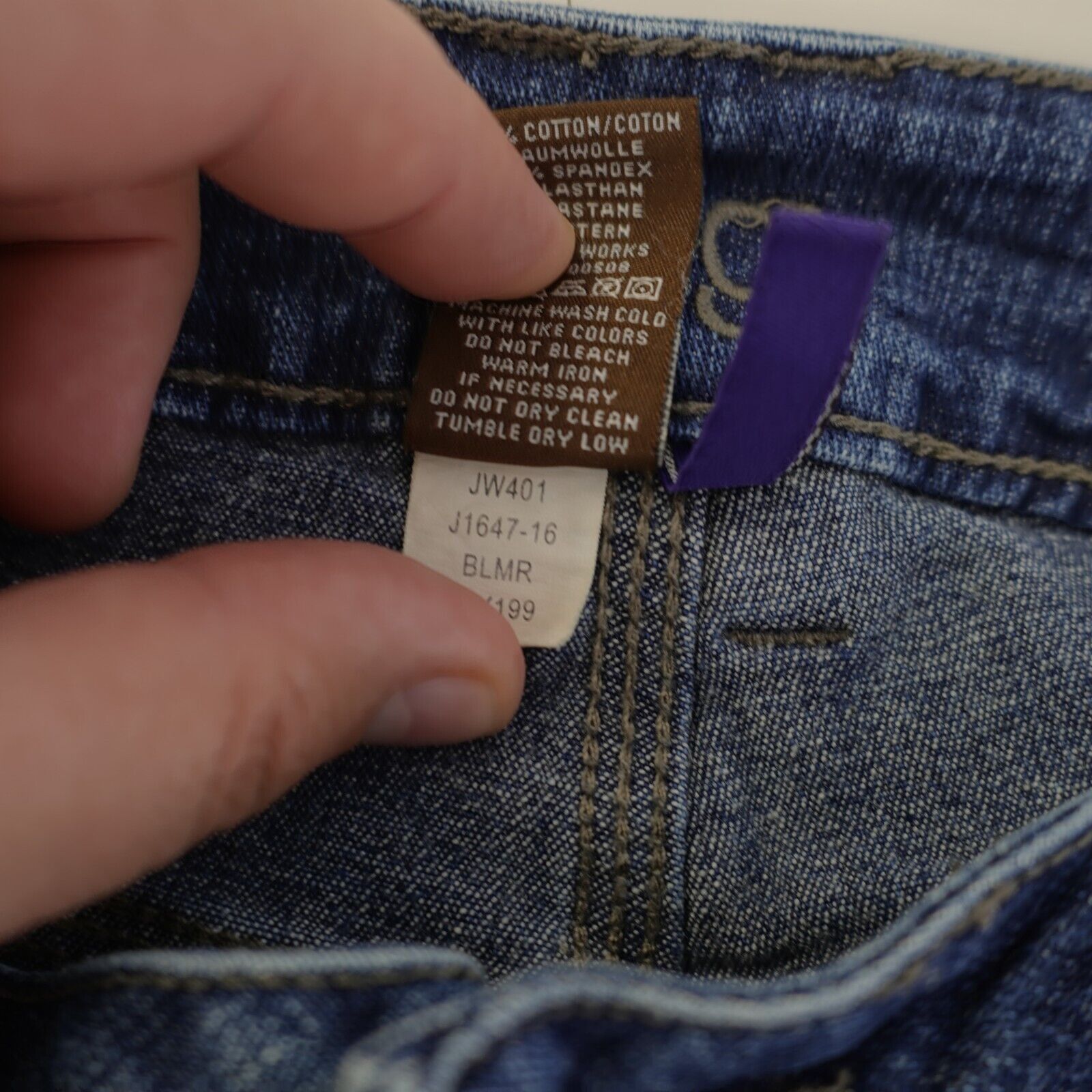 Designer Jag Stretch Blue Denim Capri Jeans Size 14 Mid Rise 32/25 Size 36" / US 14 / IT 50 - 10 Thumbnail