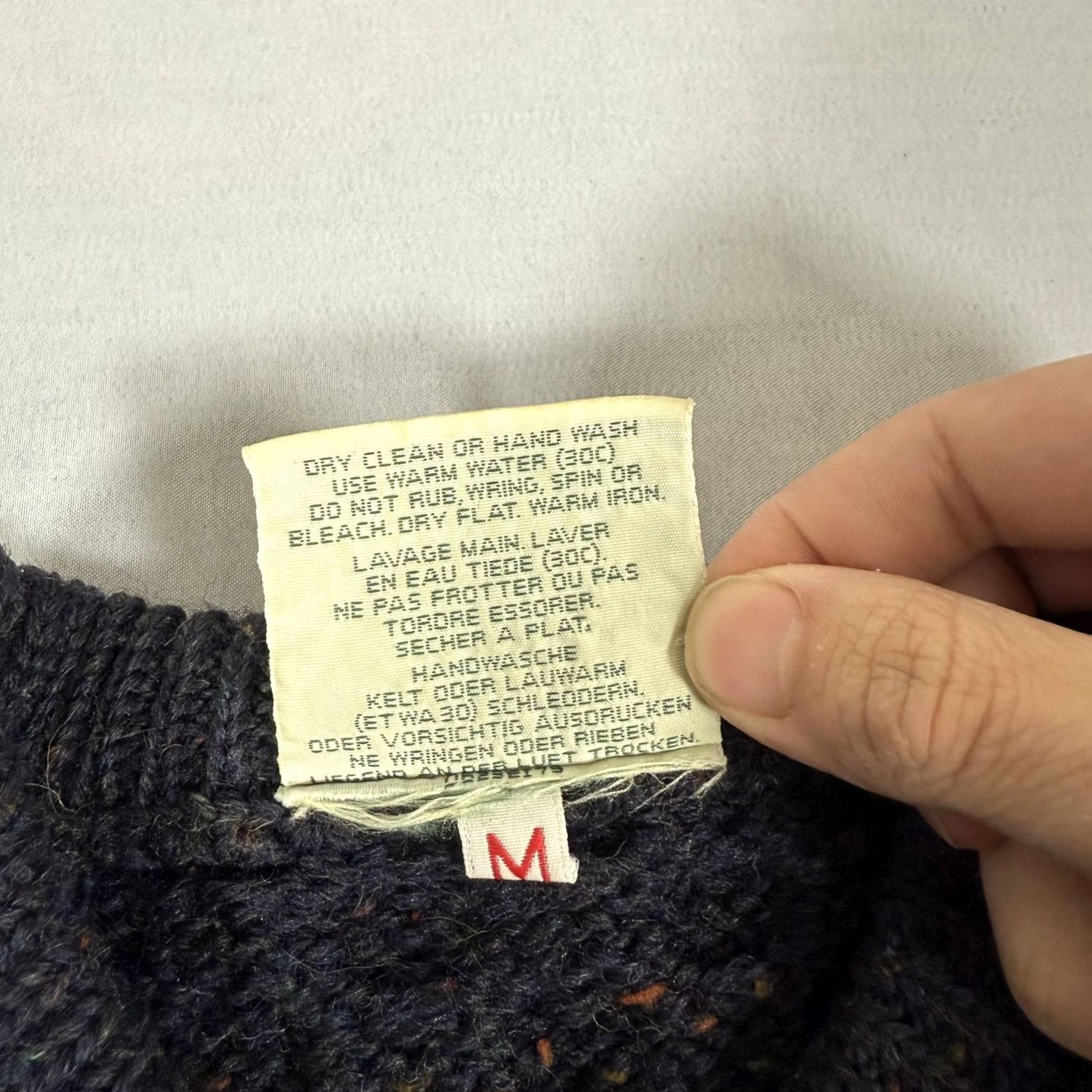 Vintage Carraig Donn Sweater Mens Medium Blue Donegal Wool Cable Knit Fisherman Aran Size US M / EU 48-50 / 2 - 7 Thumbnail