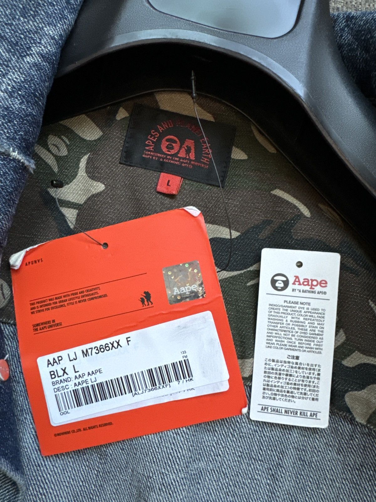Aape × Bape Aape by A Bathing Aape Denim Jacket Size US L / EU 52-54 / 3 - 3 Thumbnail