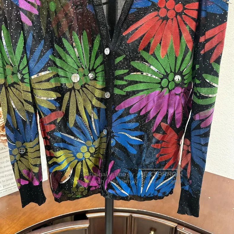 Chanel Chanel Vintage colourful broken flower cardigan coat Size XS / US 0-2 / IT 36-38 - 9 Thumbnail