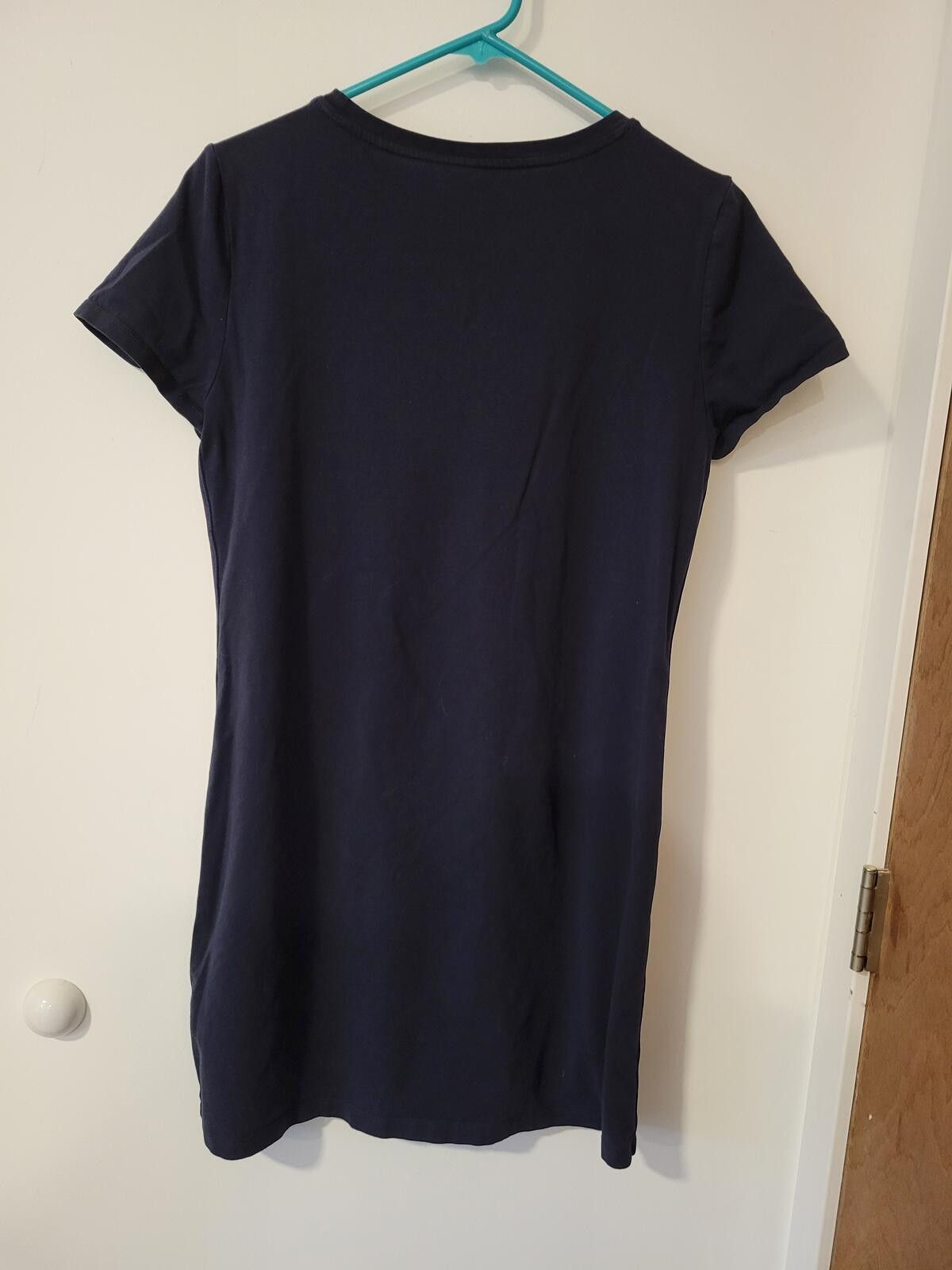 Tommy Hilfiger Tommy Hilfiger Navy Blue Cotton Stretch T-Shirt Dress Size M / US 6-8 / IT 42-44 - 2 Thumbnail