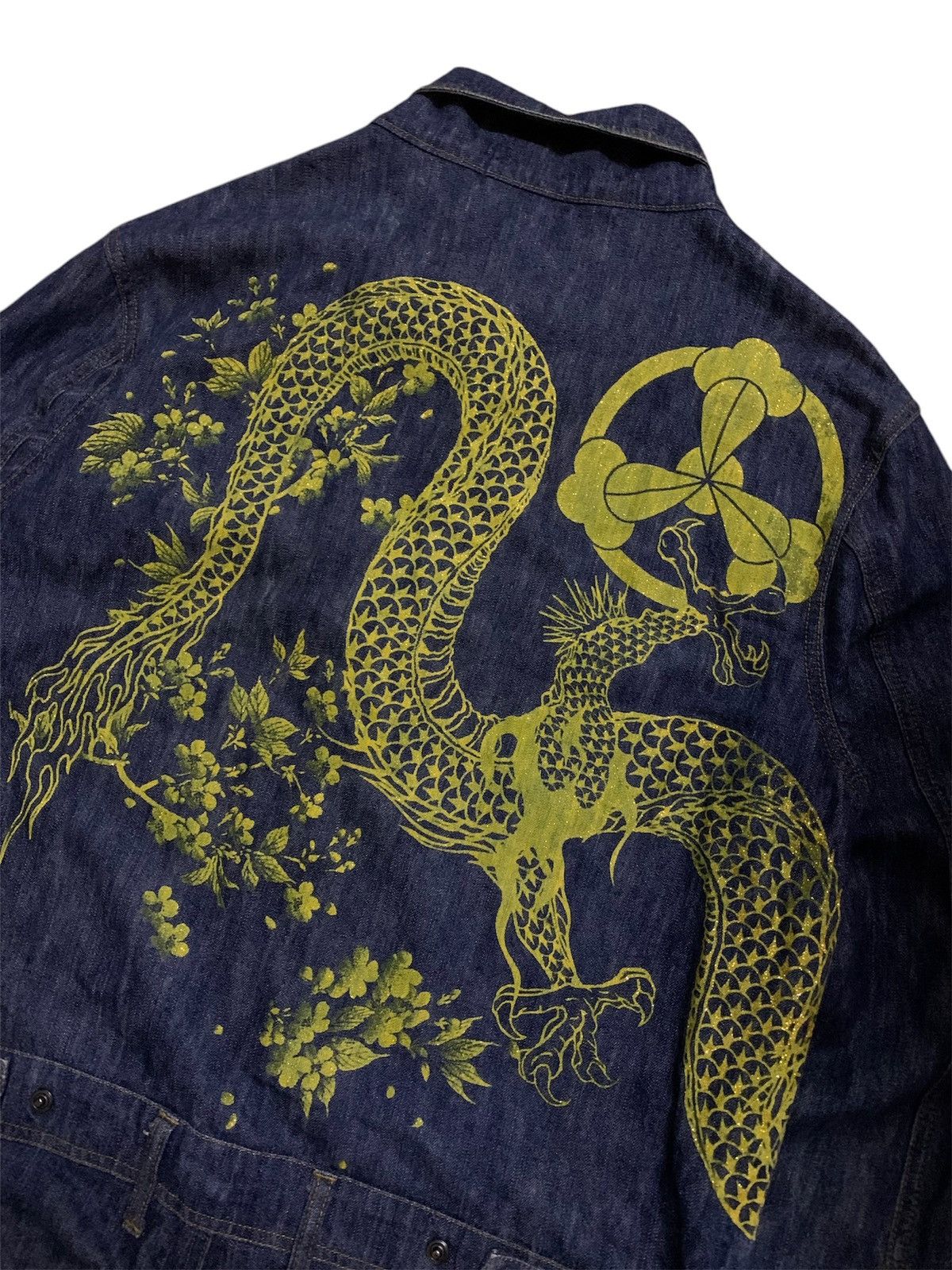 Karakuri Tamashii Vtg Japanese Sukajan Dragon Overall Denim Size US 43 - 11 Thumbnail