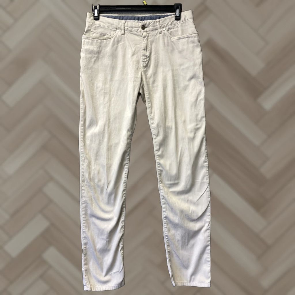 Peter Millar PETER MILLAR Mens Pants 33 X 32 Ivory Golf 5-Pocket Khakis Modern Classic Fit Mens Size US 33 - 1 Thumbnail