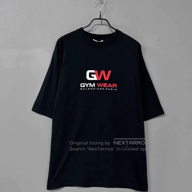Balenciaga Balenciaga Black Embroidered GW Short Sleeve T-Shirt Size US S / EU 44-46 / 1 - 1 Thumbnail