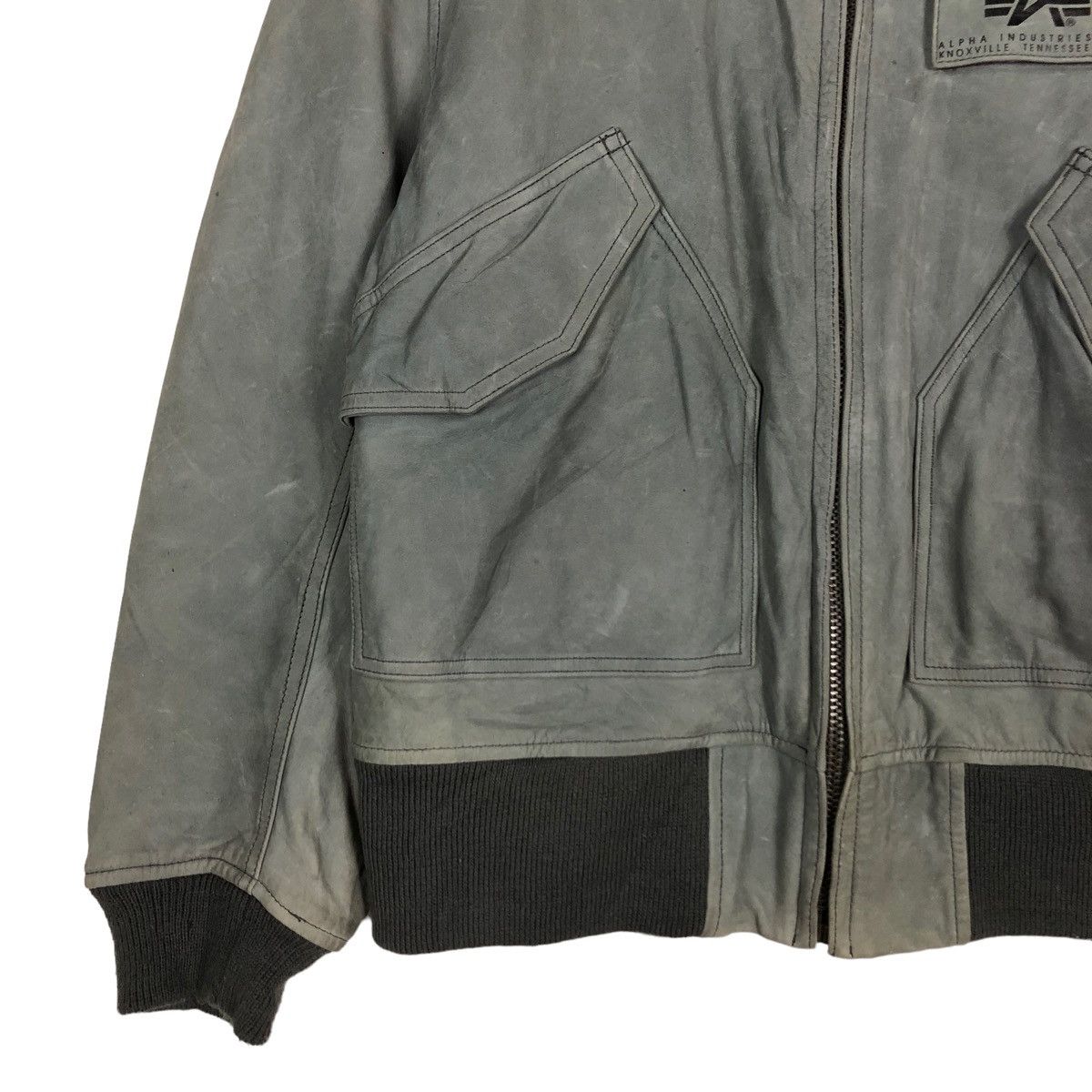 Alpha Industries 🔥VINTAGE GENUINE LEATHER COWHIDE BOMBER JACKET FLY USA Size US M / EU 48-50 / 2 - 7 Thumbnail