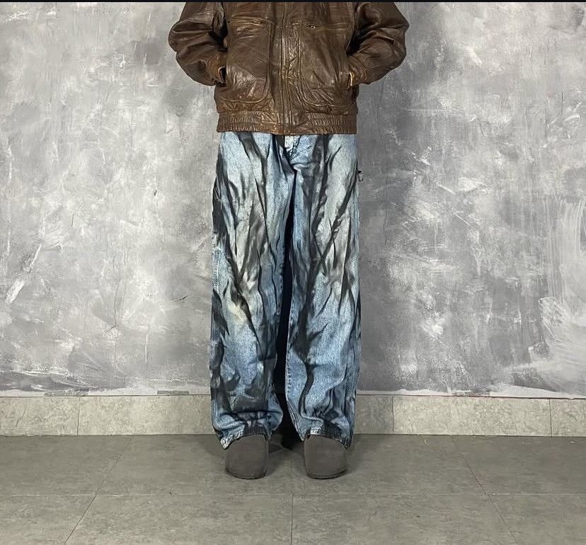 Wrangler Wrangler Y2K Painted Baggy Jeans Size US 34 / EU 50 - 1 Thumbnail