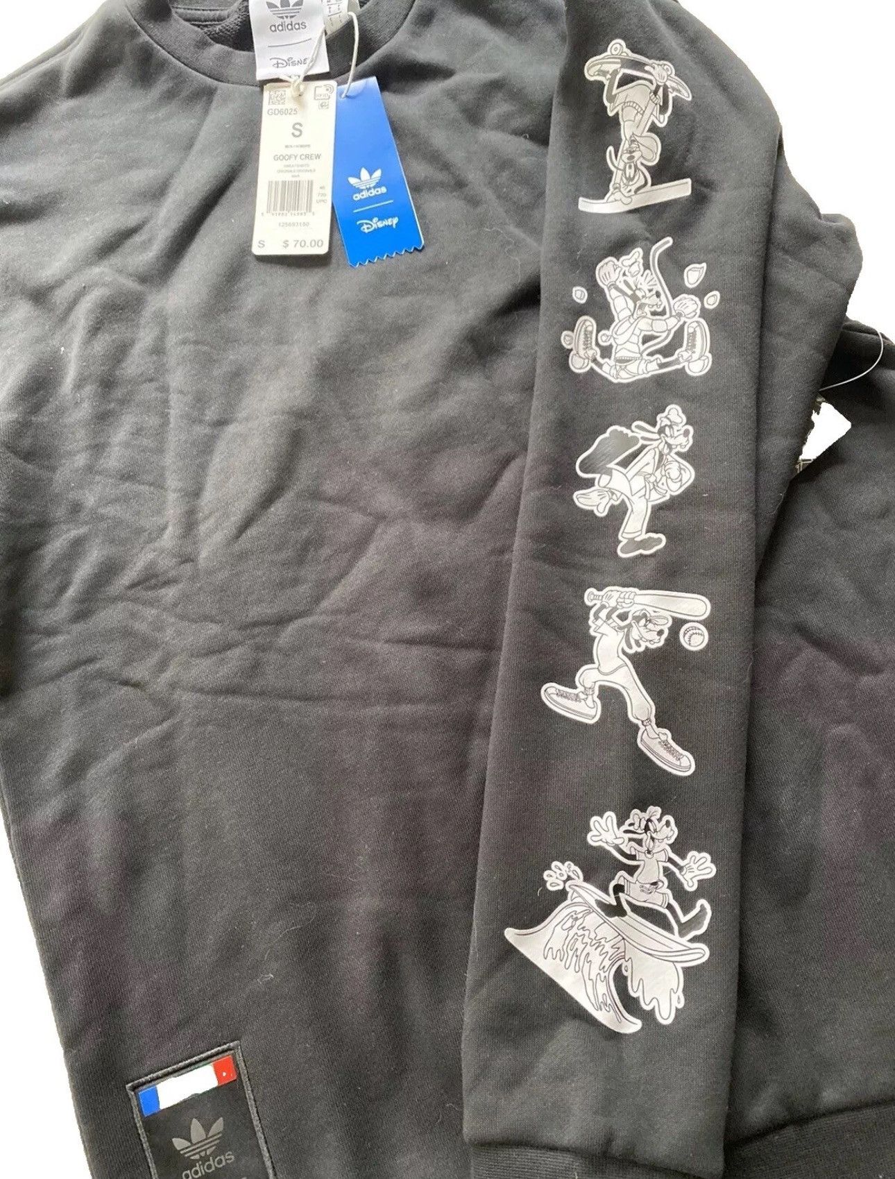 Adidas × Disney Adidas x Disney Goofy Long Sleeve Black Sweatshirt SZ Small Size US S / EU 44-46 / 1 - 2 Thumbnail