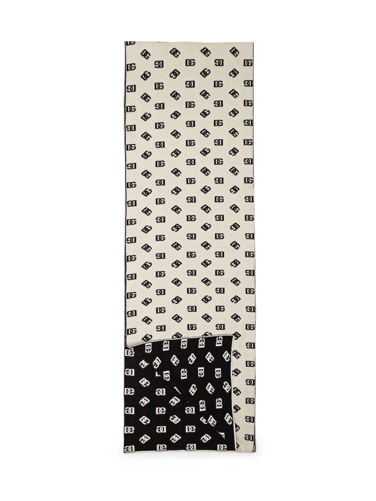 Dolce & Gabbana o1y1224 Size: OS / Logo Scarf in Ivory/Black Size ONE SIZE - 2 Thumbnail
