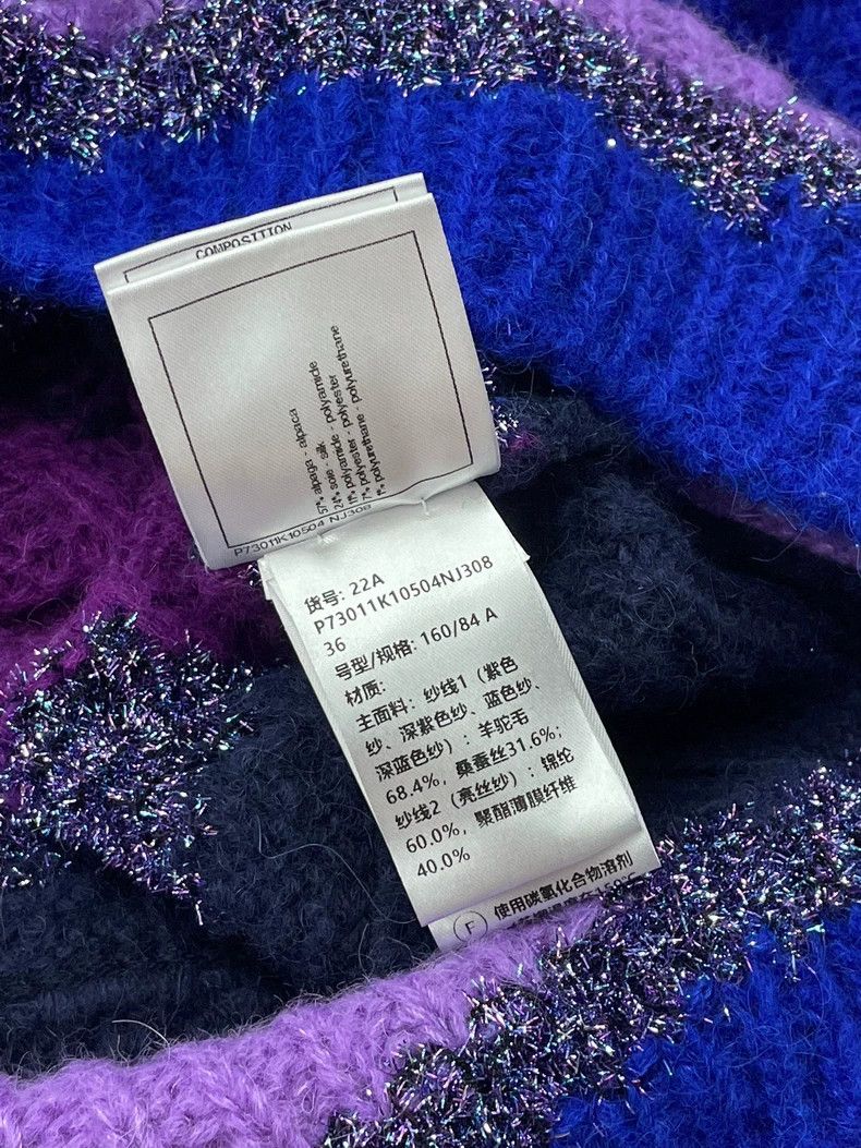 Chanel Chanel 22A blue and purple color-blocked alpaca sweater Size XS / US 0-2 / IT 36-38 - 8 Thumbnail