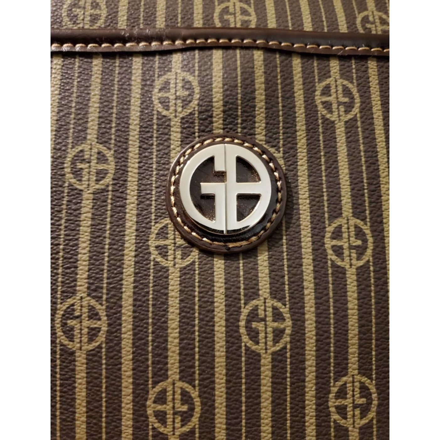 Giani Bernini Giani Bernini Signature Striped Ladies Handbag Brown 8558RP Size ONE SIZE - 8 Thumbnail