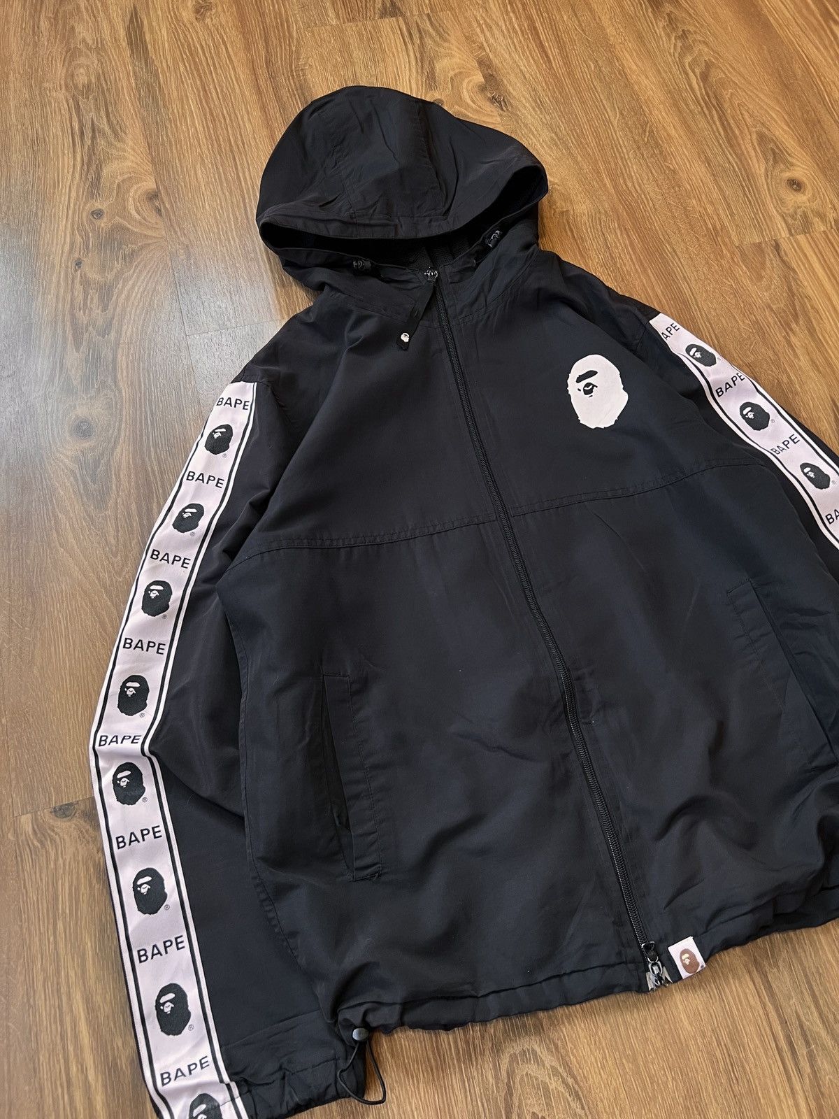 Bape Bape Tape Line Side Stripe Jacket (Black/White) Size US M / EU 48-50 / 2 - 4 Thumbnail