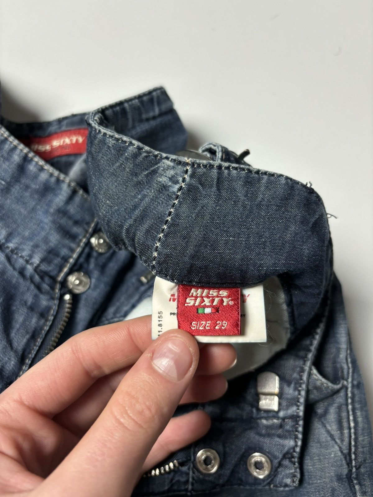 MISS SIXTY VINTAGE JEANS LIGHT FLARED BONDAGE DENIM PANTS